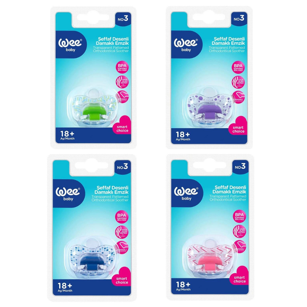 WEE BABY SLK. ŞEFFAF DESENLİ DAMAKLI EMZİK NO:3BESLENME ARÇLARIWEE BABY8.25.838