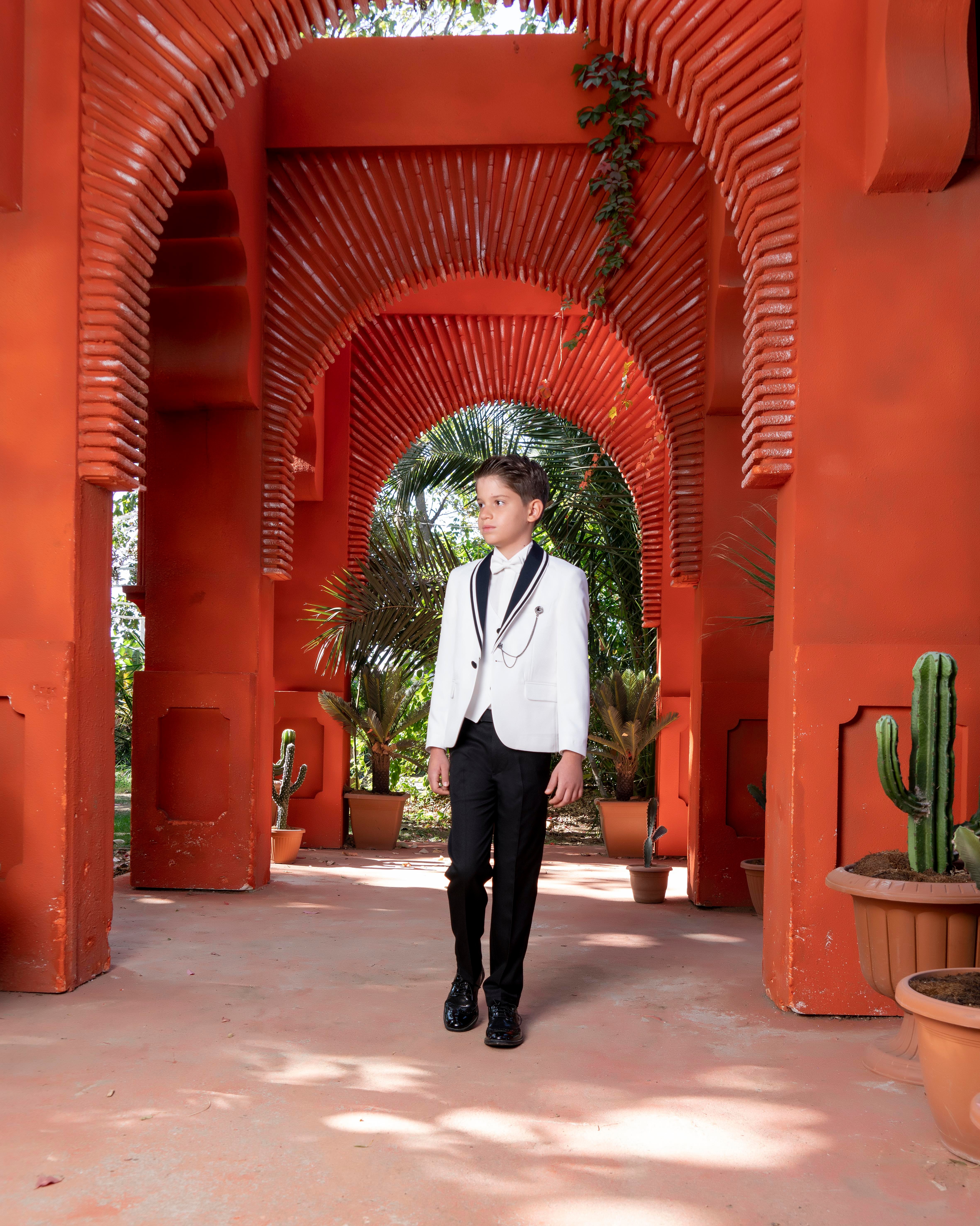 Erkek Çocuk Yelekli Takım Elbise 3-14 Yaş Ceket-Pantolon-Yelek-Gömlek-Papyon 3-14 Yaş