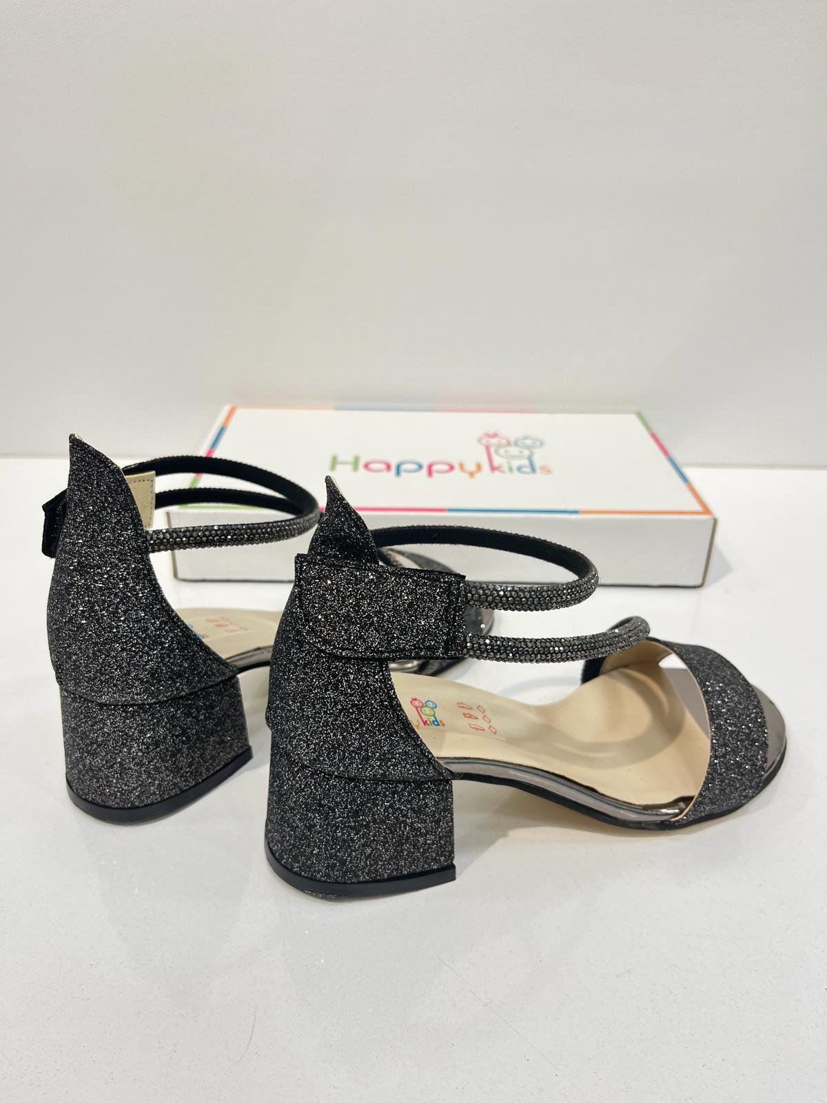 Kız Çocuk Abiye Ayakkabı Platin Bilekten Kordonlu  Mezüniyet-Düğün  Topuklu Kız Çocuk Abiye Ayakkabı