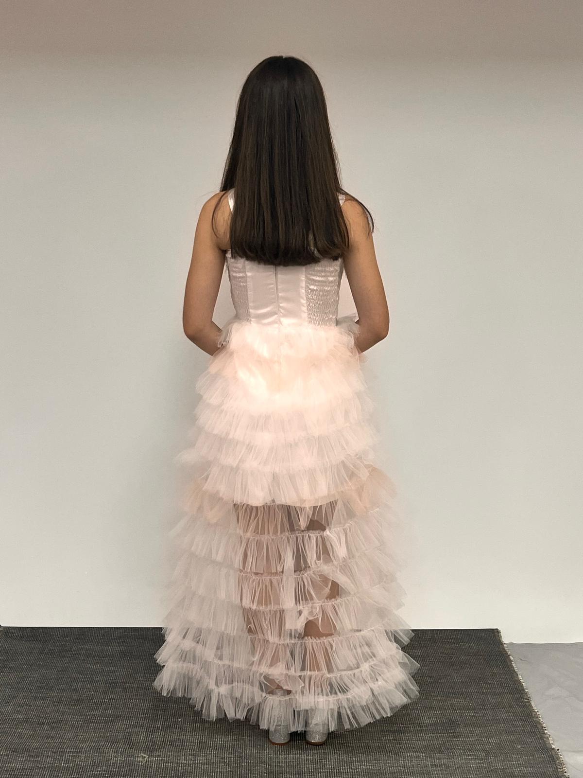 Kız Çocuk Abiye Renkli Beyaz Kısa Payetli Mini Etekleri Kat Kat Abiye Elbise 8-16 Yaş