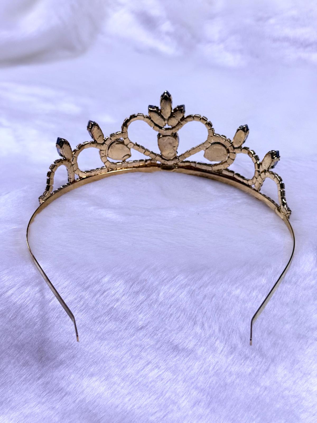 Prenses Tacı Gold Mor Taşlı