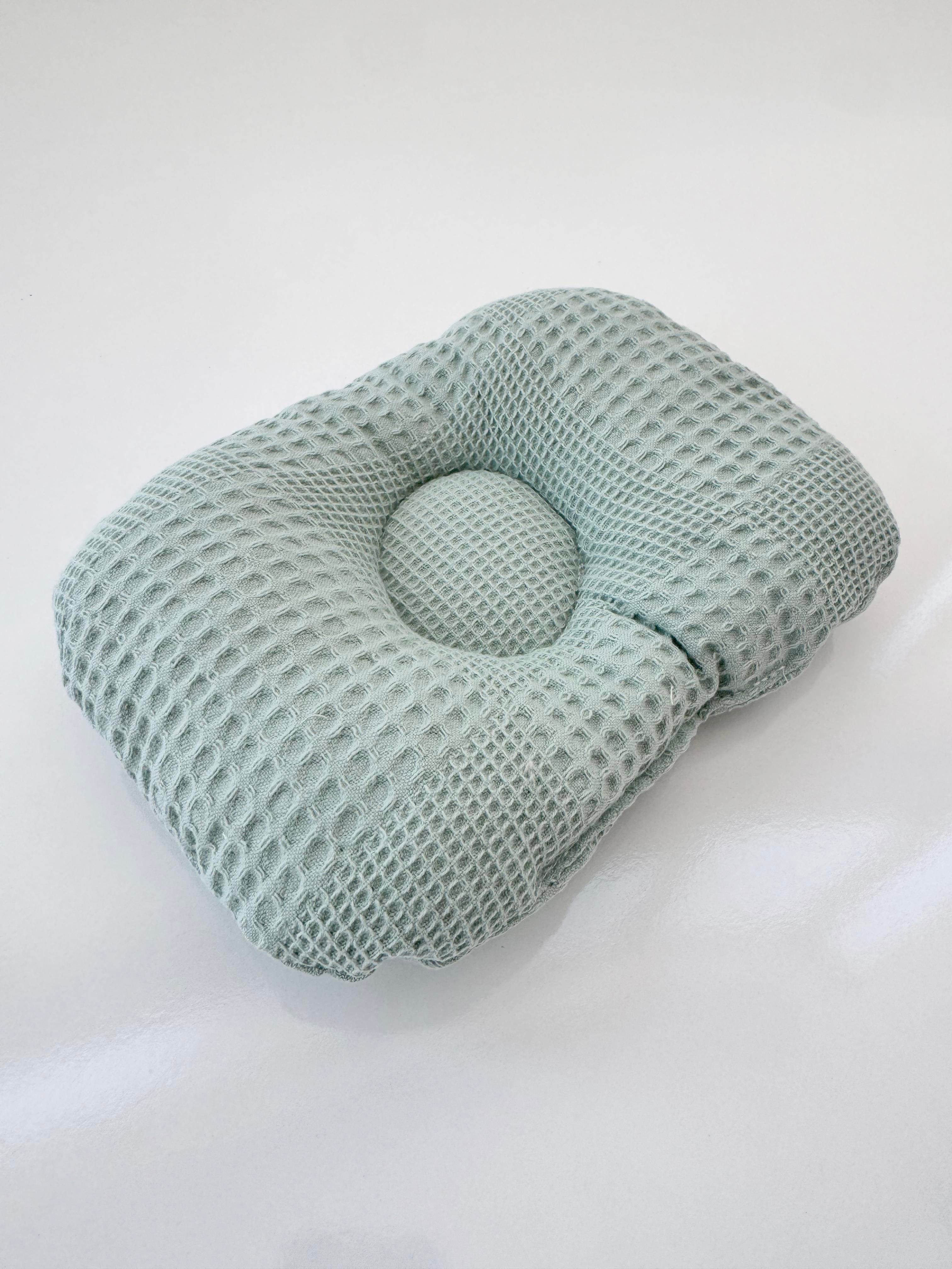  Lacivert Waffle  Yeşil Waffle Kumaş Bebek Yastığı Düz Kafa Sendorumu Önleyici YastıkBebek Yastığı Düz Kafa Sendorumu Önleyici Yastık