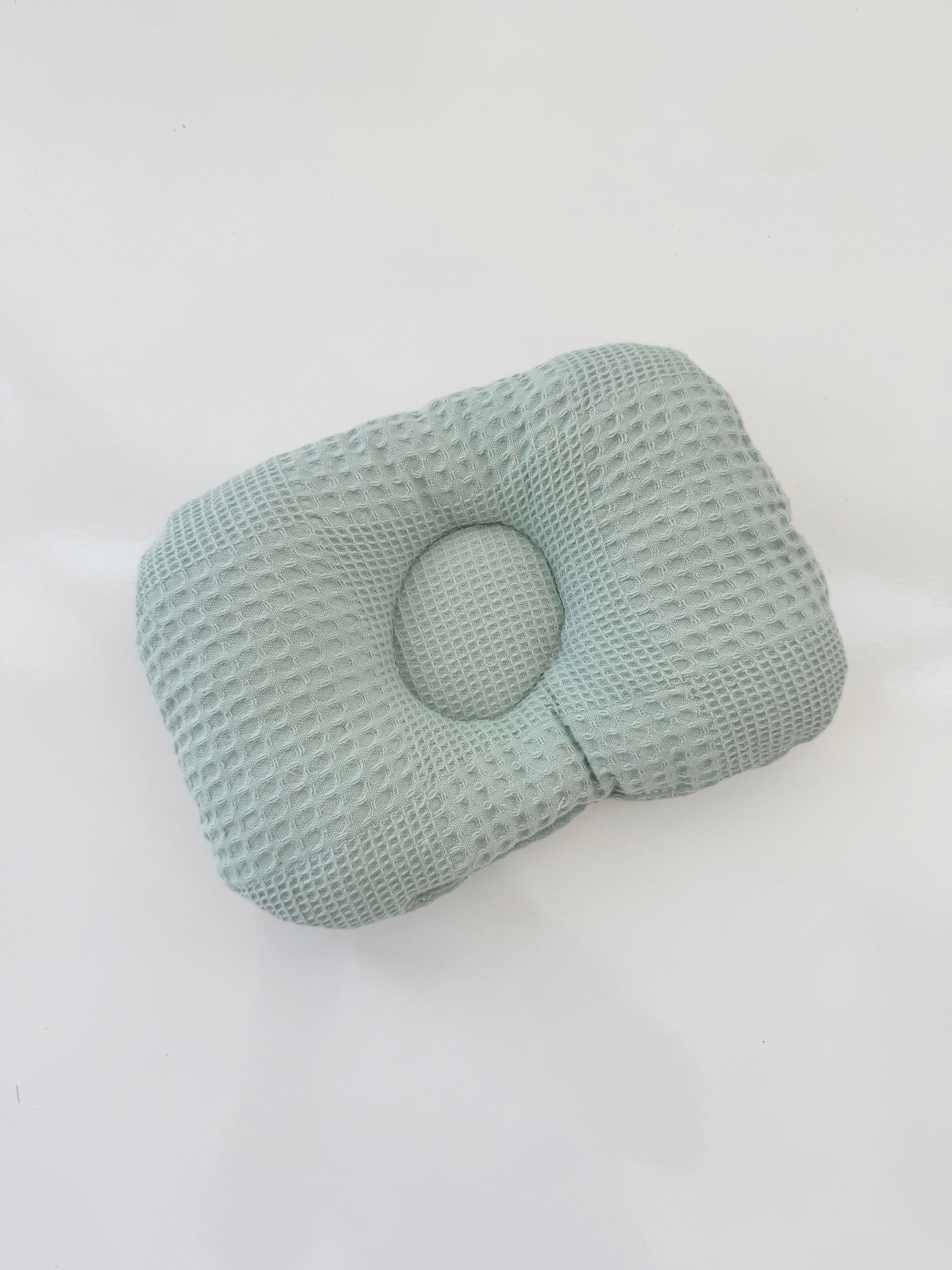  Lacivert Waffle  Yeşil Waffle Kumaş Bebek Yastığı Düz Kafa Sendorumu Önleyici YastıkBebek Yastığı Düz Kafa Sendorumu Önleyici Yastık