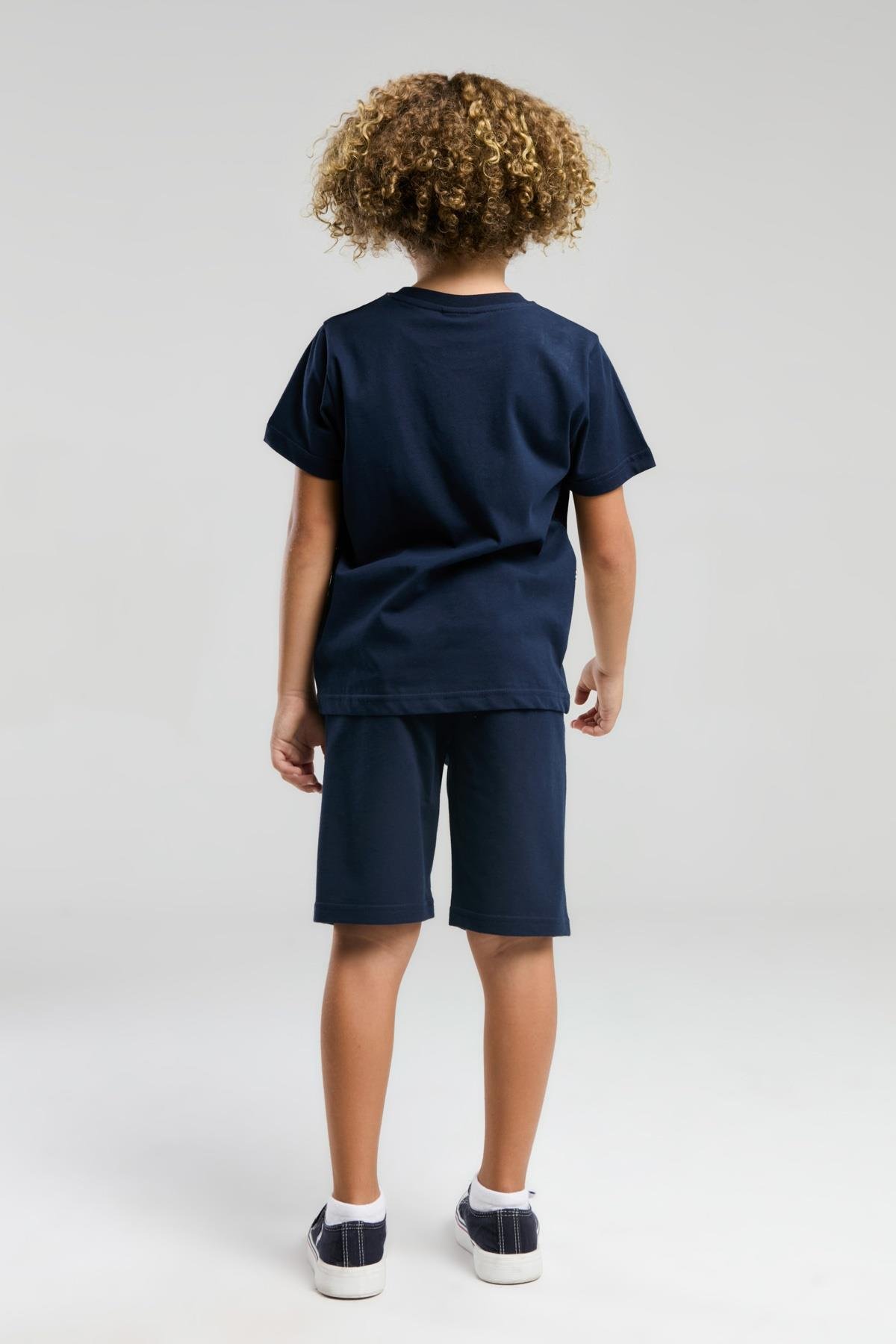  U.S. Polo Assn. Erkek Çocuk , Lisanslı, T-shirt Bermuda , Alt Üst Takım US2052