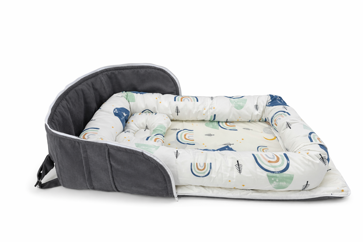 2'si 1 Arada Taşınabilir Babynest & Taşıma Çantası – Katlanabilir, Seyahat Dostu Bebek Yatağı