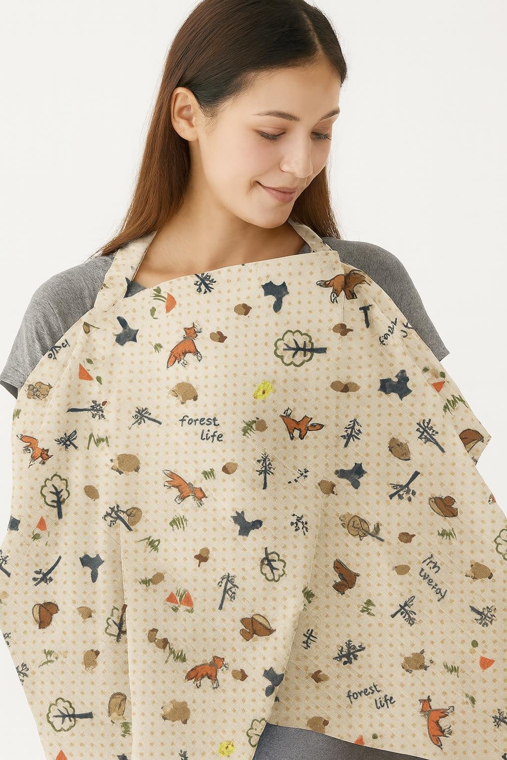 Anneler İçin Müslin Tilki Emzirme Örtüsü – Hafif, Nefes Alan, 75x75 cm