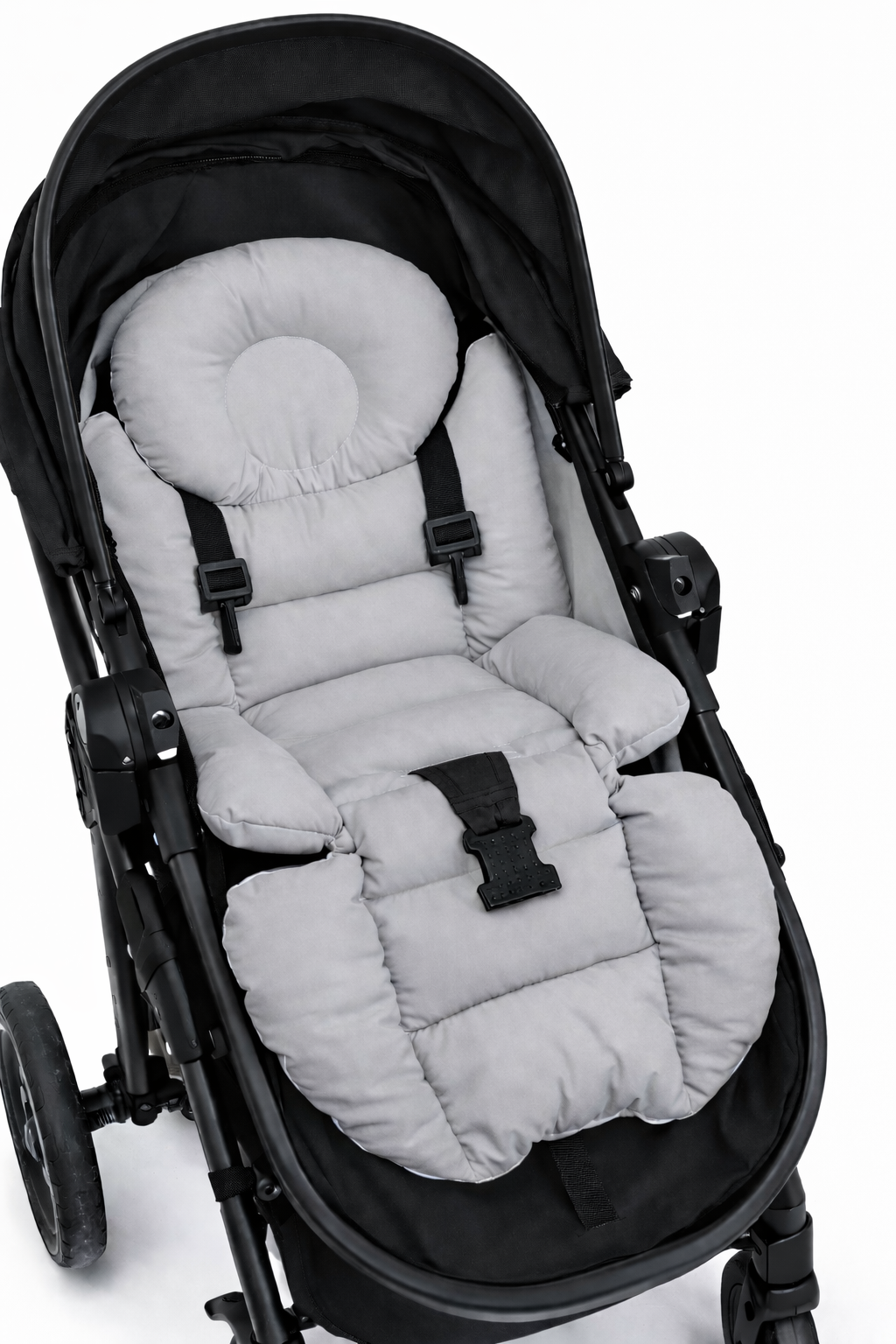 Gri Lüks Bebek Arabası Minderi – Ergonomik Destekli – 70 x 37 cm