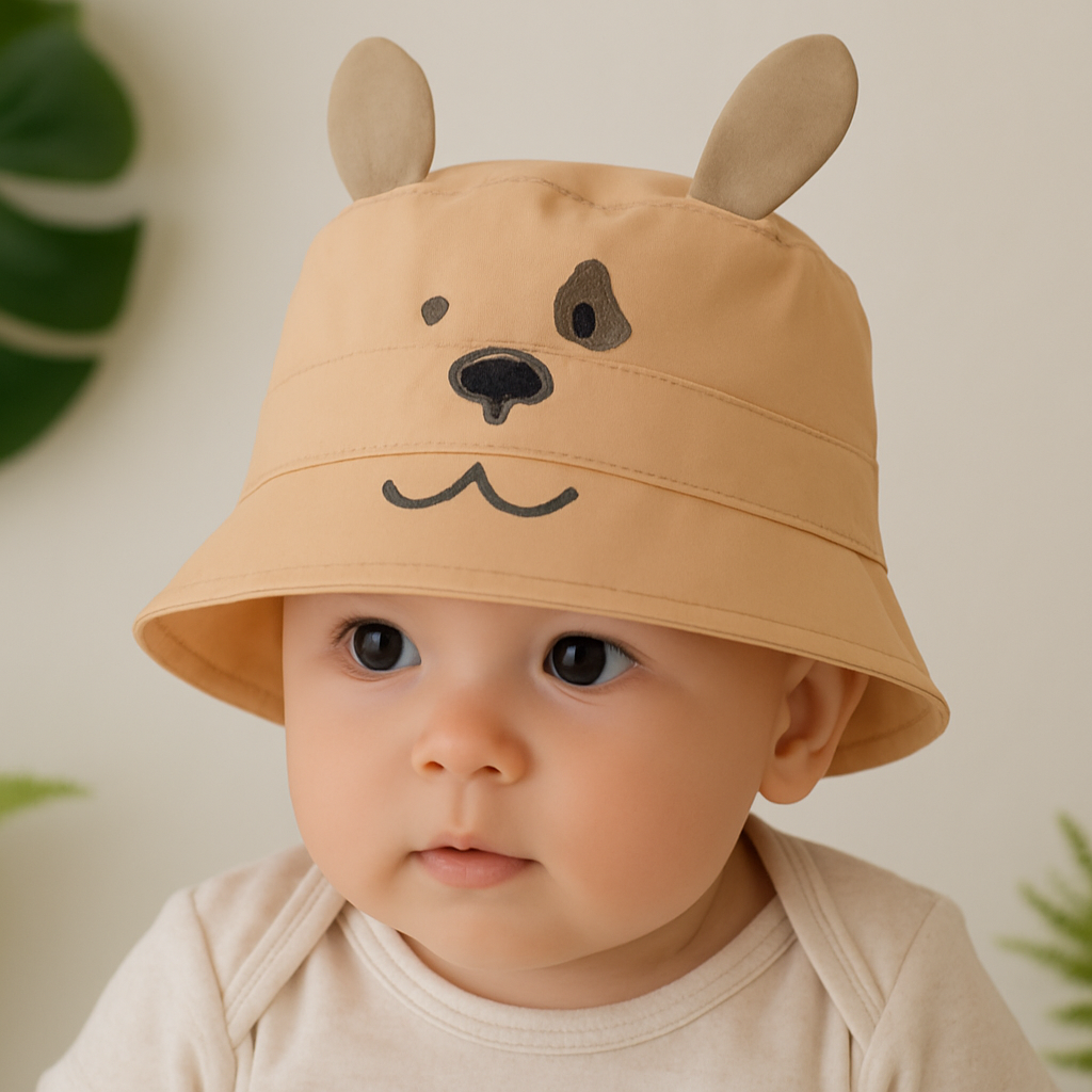 Jaju Baby 0-18 Aylık Erkek Bebek Bej Köpek Kulak  Fötr Şapka