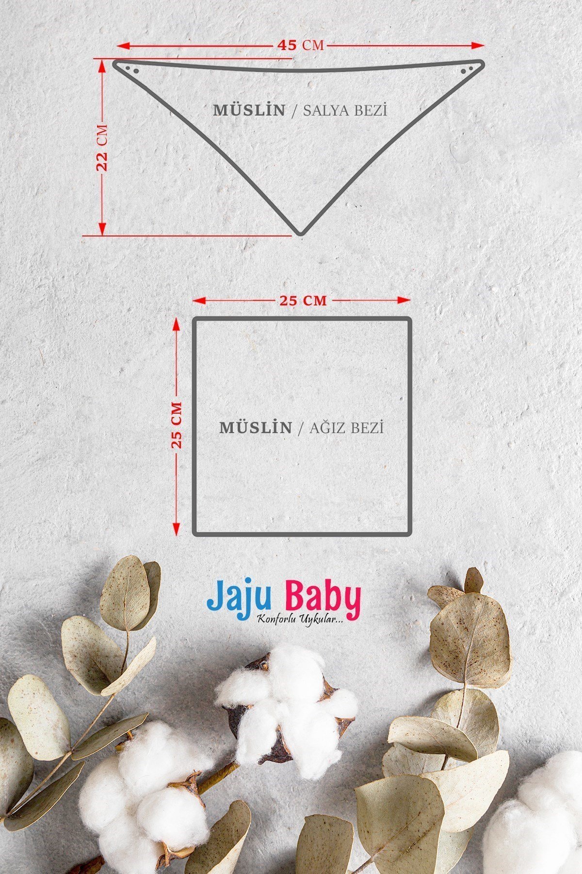 Jaju Baby %100 Organik Pamuk Çift Katlı Müslin Salya Bezi, Ağız Bezi, Sırt Bezi ve Ter Bezi Çok Amaçlı 10 Parça Müslin Set Pembe Gökkuşağı