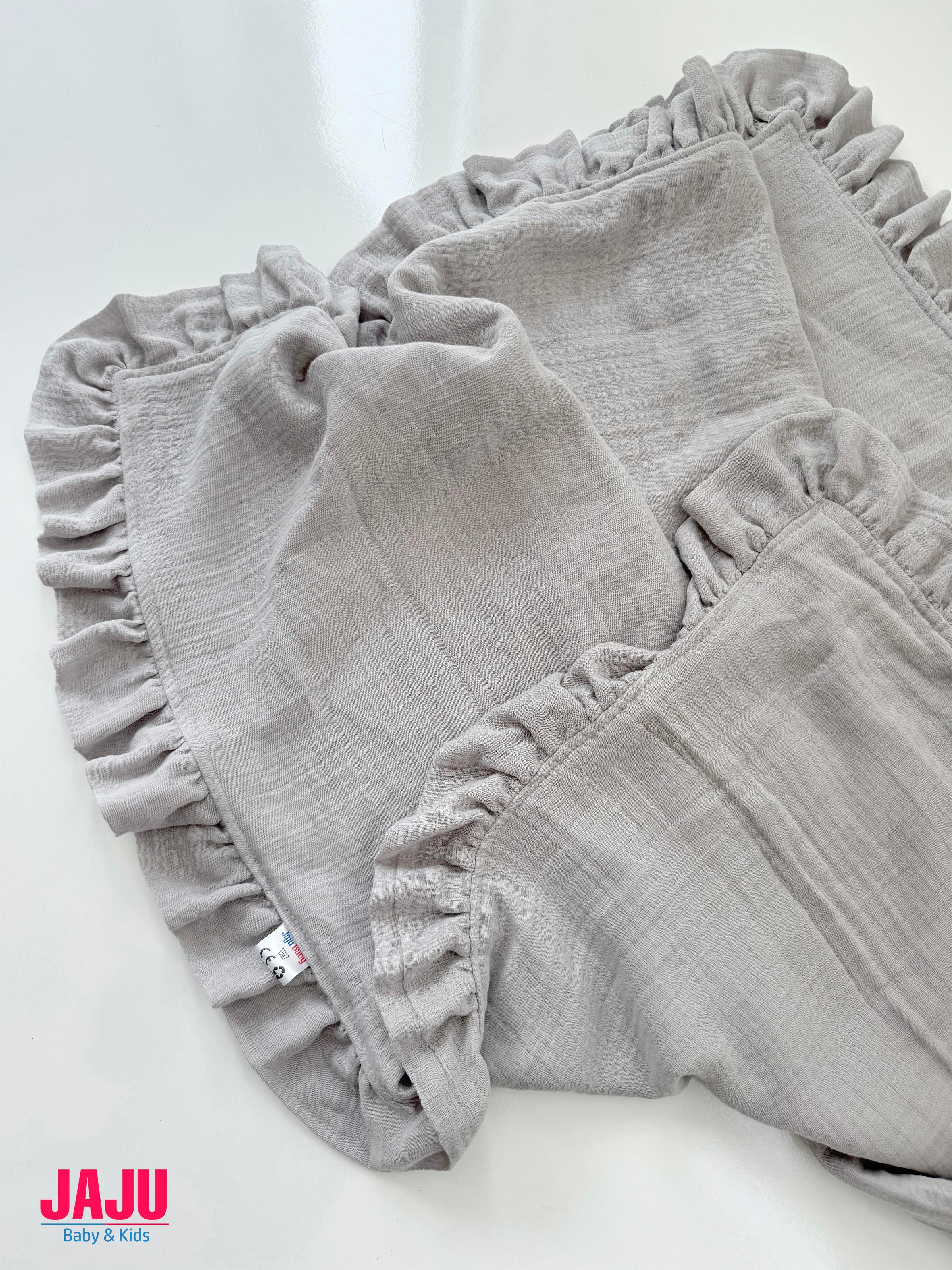 Jaju Baby 100x100 cm 4 Katlı Gri Müslin Battaniye Çok Amaçlı Battaniye