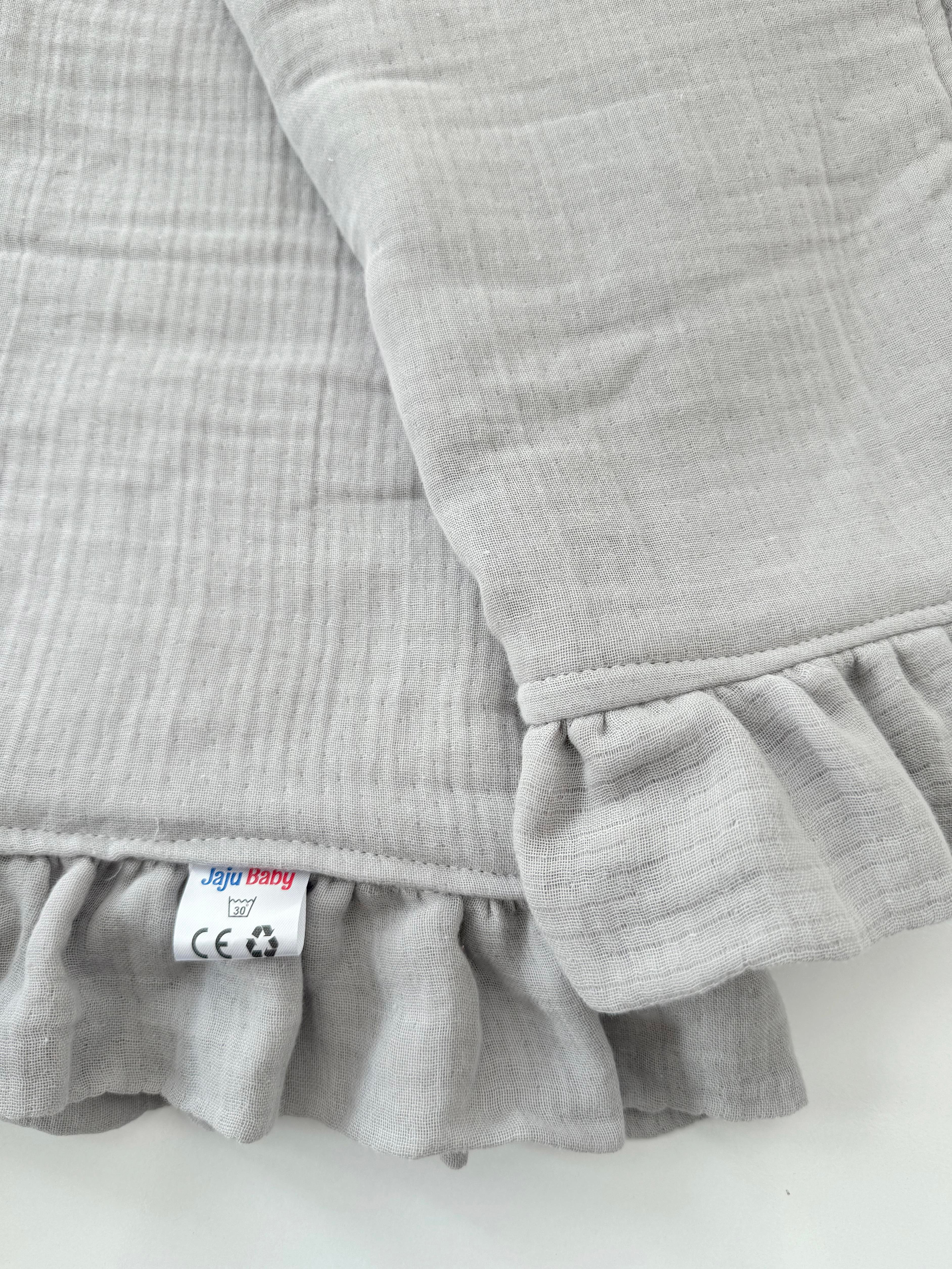 Jaju Baby 100x100 cm 4 Katlı Gri Müslin Battaniye Çok Amaçlı Battaniye