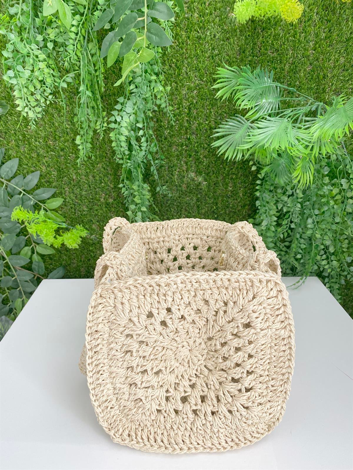 Jaju Baby 20x20 Bej Renk Özel Üretim Hasır Çanta