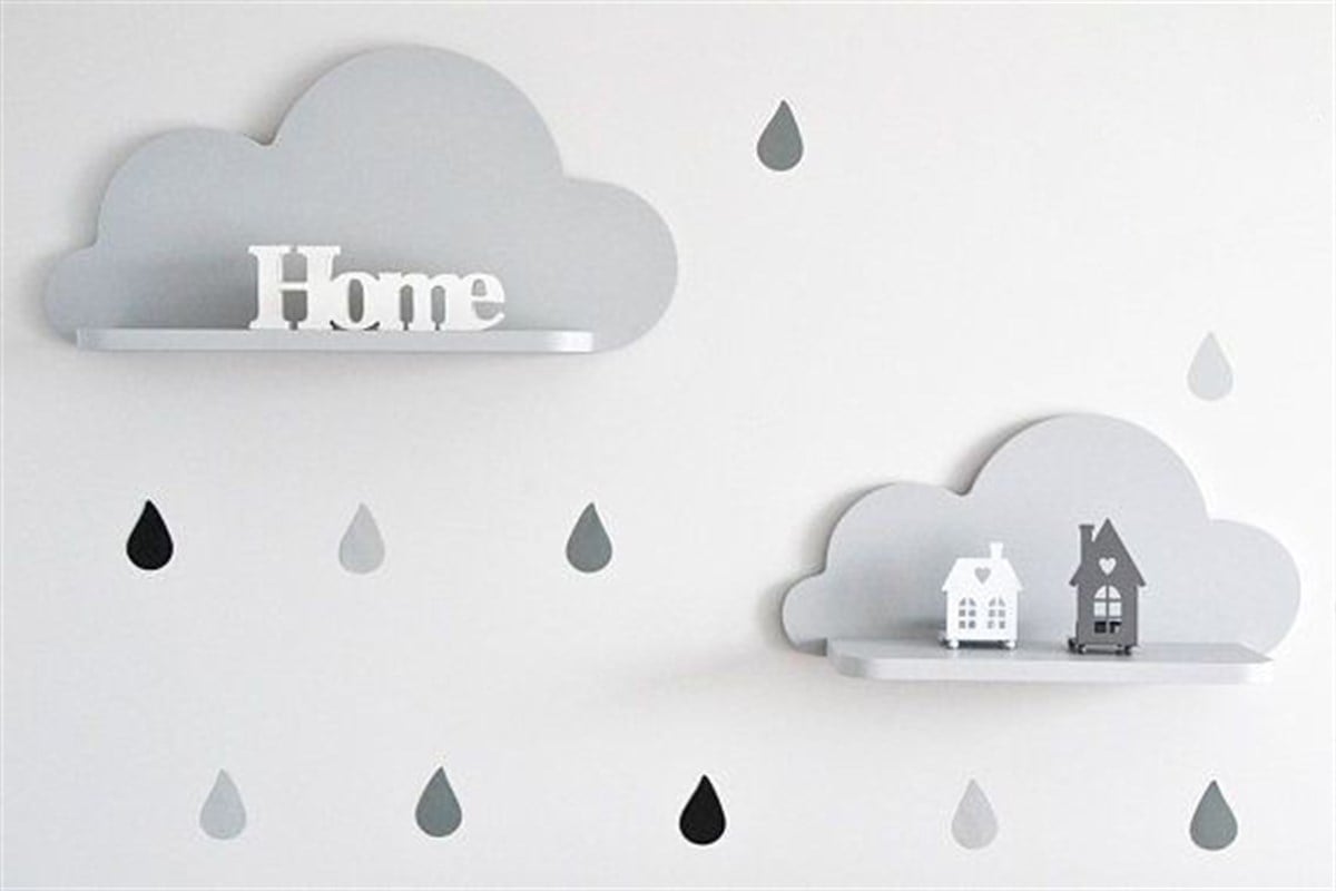 Jaju Baby 2'li Gri Bulut Raf 