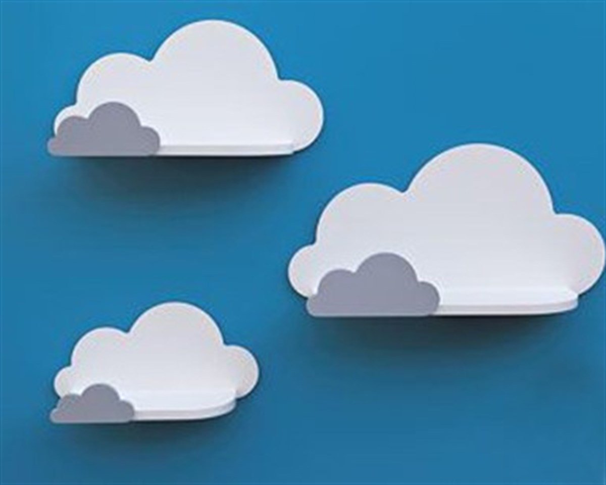 Jaju Baby 3'lü Beyaz-Gri Kombinli Bulut Raf Set