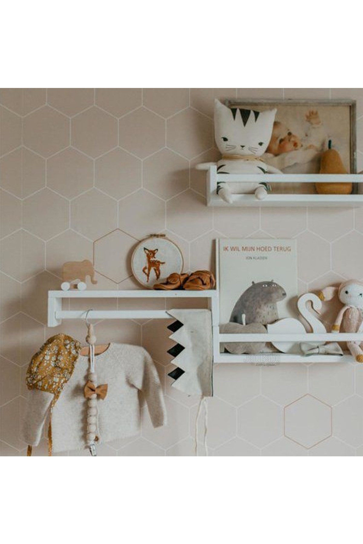 Jaju Baby 3'lü Beyaz Raf Set