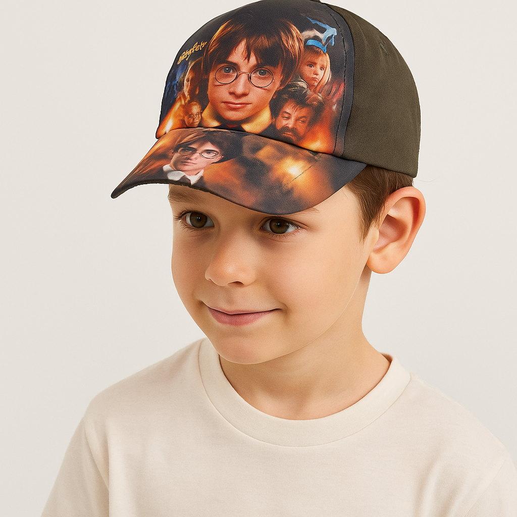Jaju Baby 4-8 Yaş Erkek Çocuk Harry Potter Haki Renk Şapka 