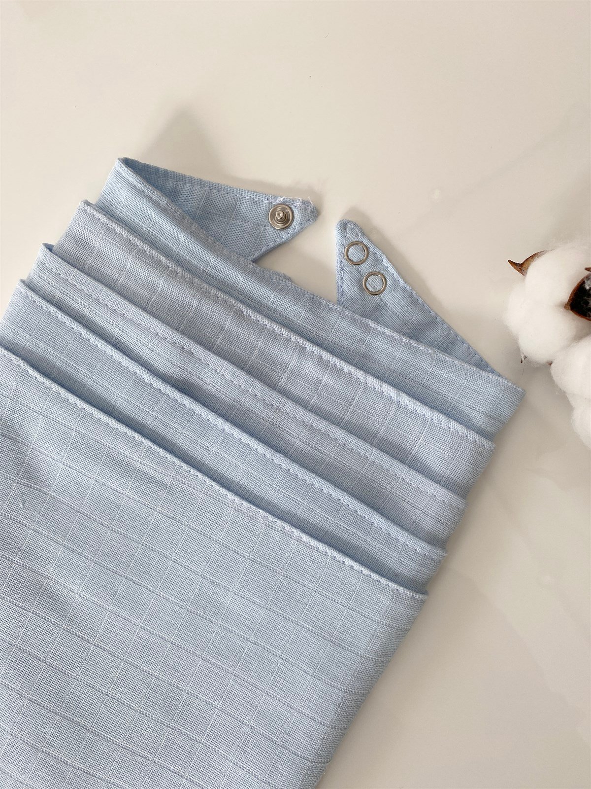 Jaju Baby 5 Adet %100 Organik Pamuk Çift Katlı Müslin Kumaş Iki Çıtçıtlı Bebek Salya Önlük & Fular meva müslin önlük fular Mavi