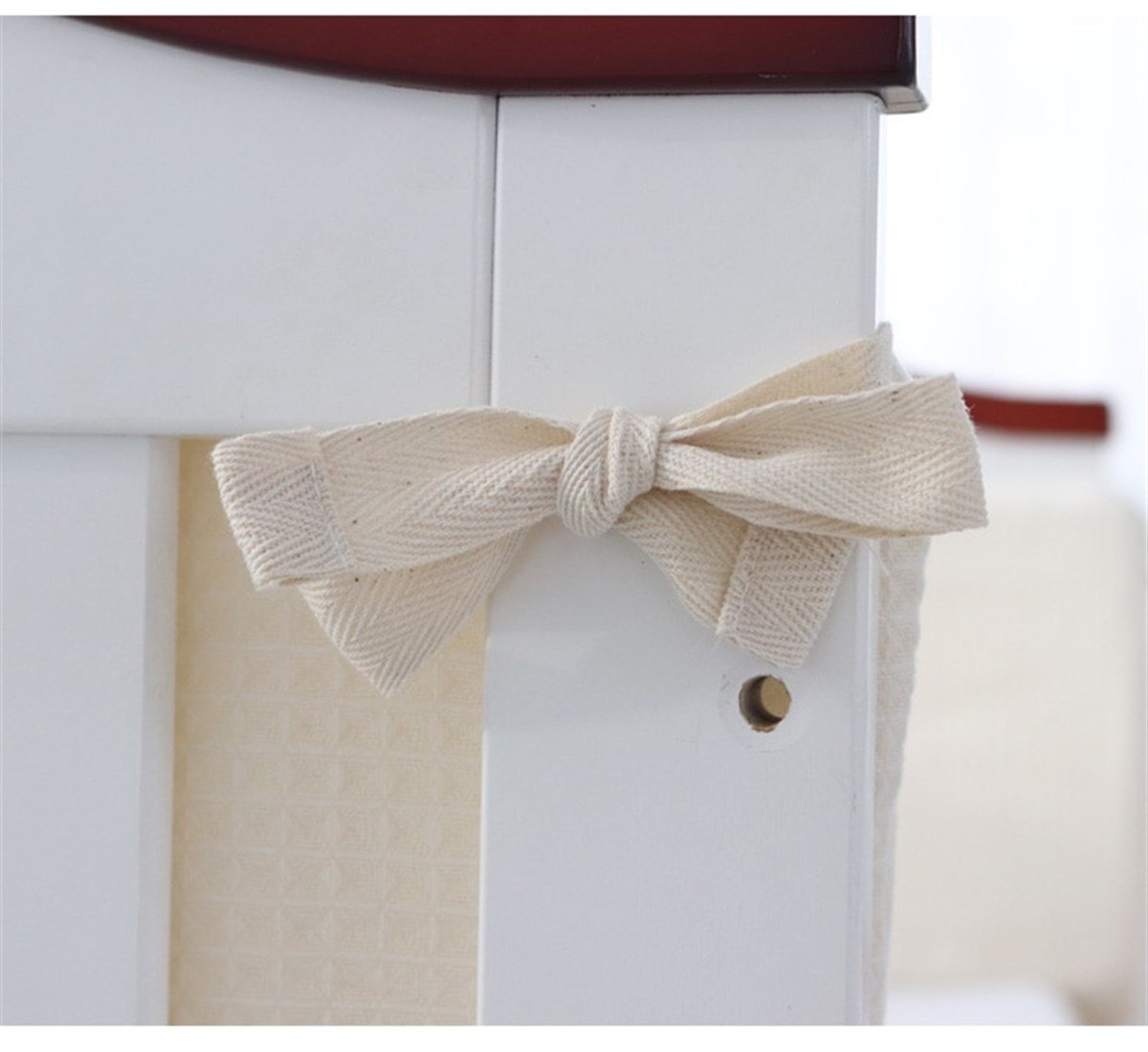 Jaju Baby 60*120 cm Krem Waffle Pike Kumaş Beşik Kenar Koruma / Beşik Süngerli Bariyer Koruyucu