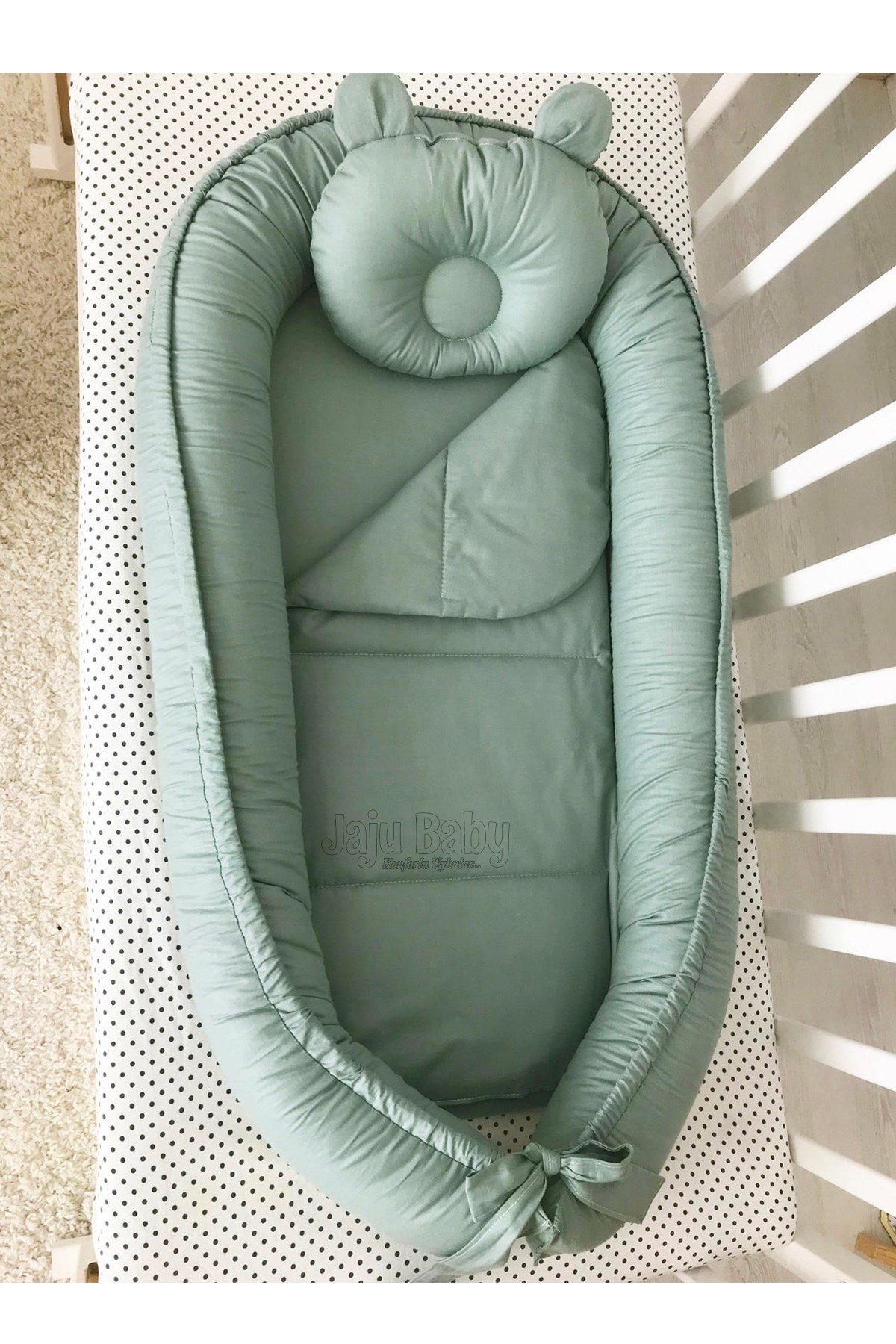 Jaju Baby Açık Yeşil Tasarım Lüx Ortopedik Babynest
