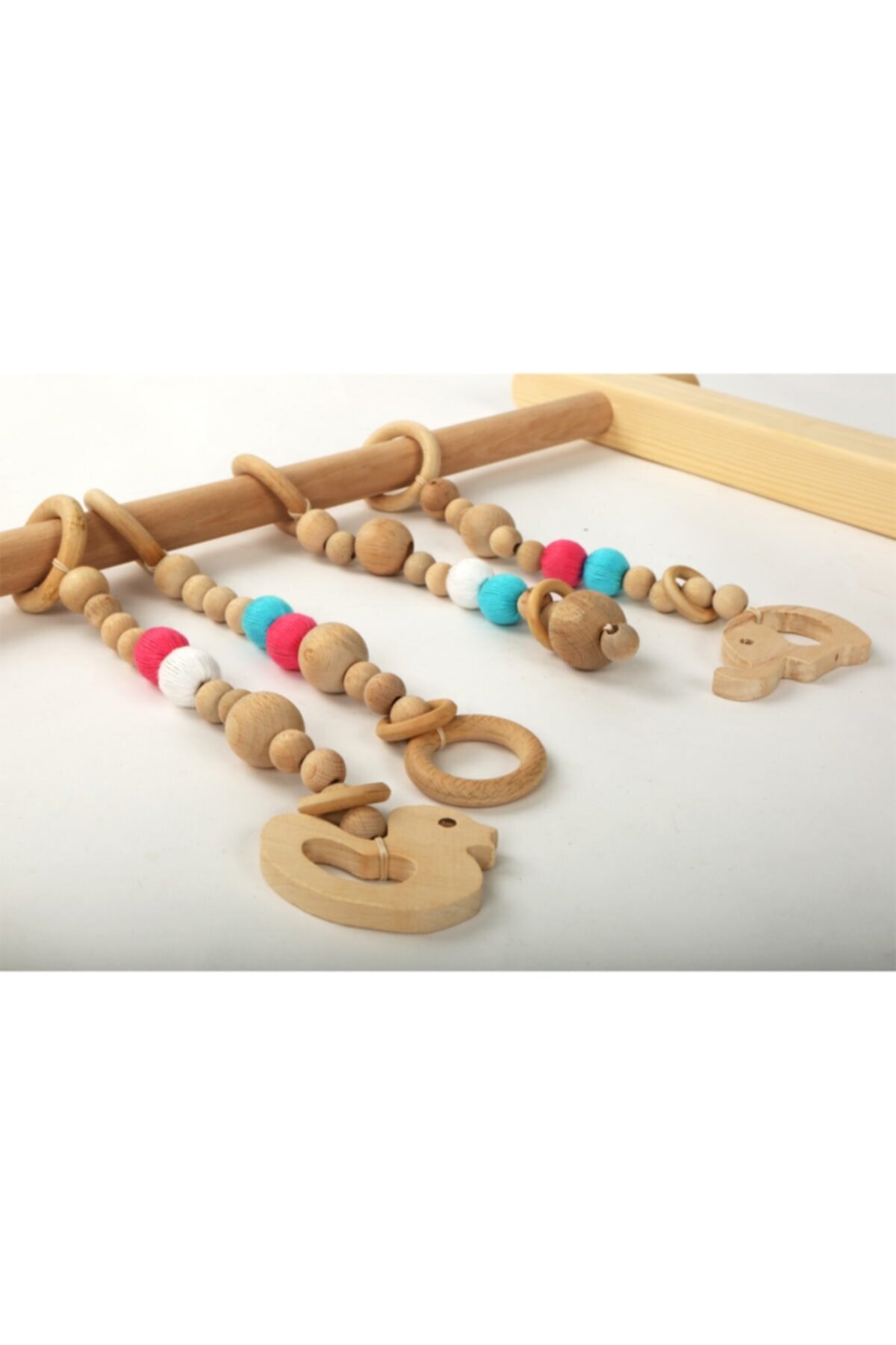 Jaju Baby Ahşap Bebek Jimnastik & Egzersiz & Yeşil Oyun Halısı Takım