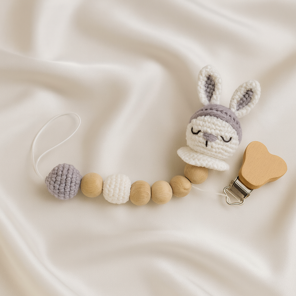 Jaju Baby Amigurumi Mor Sevimli Anten Kulaklar Emzik Zinciri 22 cm