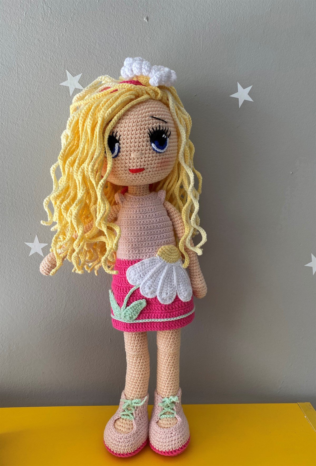 Jaju Baby Amigurumi Sarı Saçlı Kız 40 cm