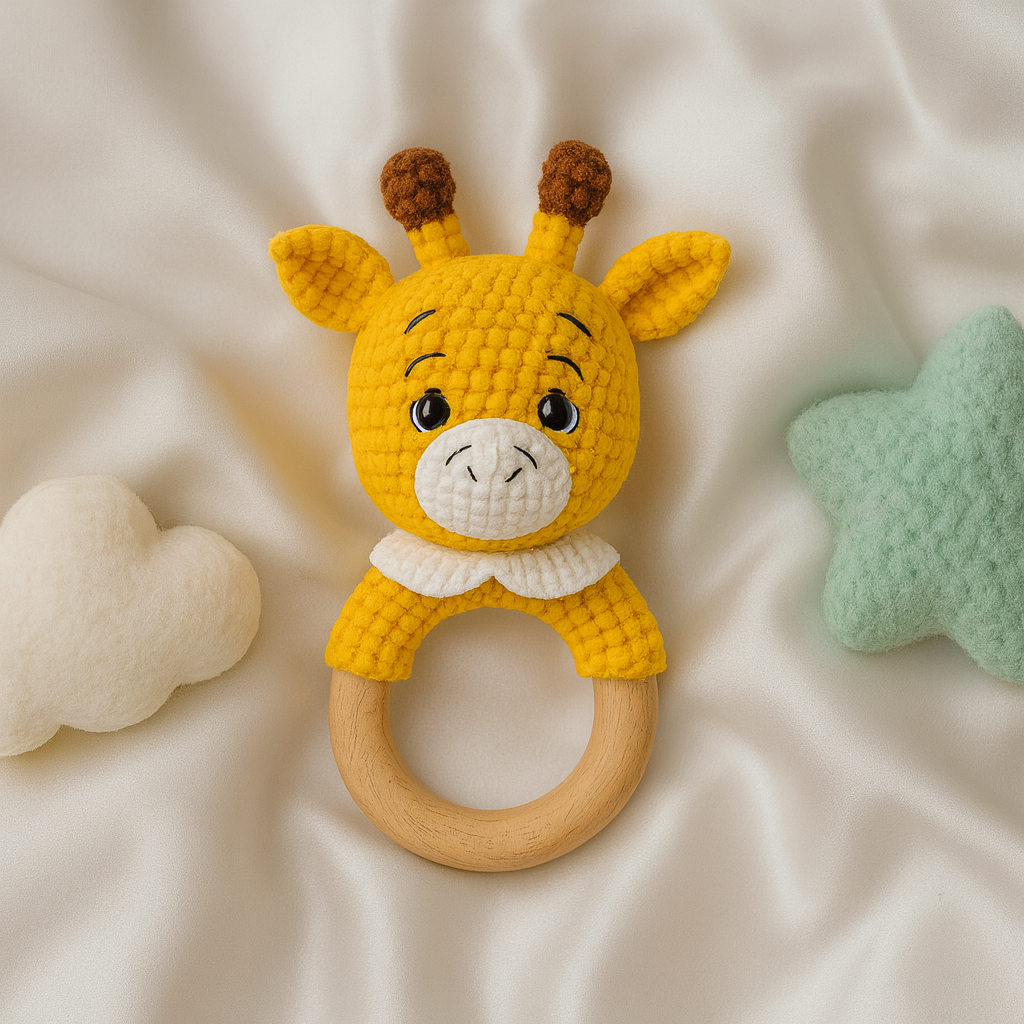 Jaju Baby Amigurumi Zürafa Diş Kaşıyıcılı Çıngırak 14 cm