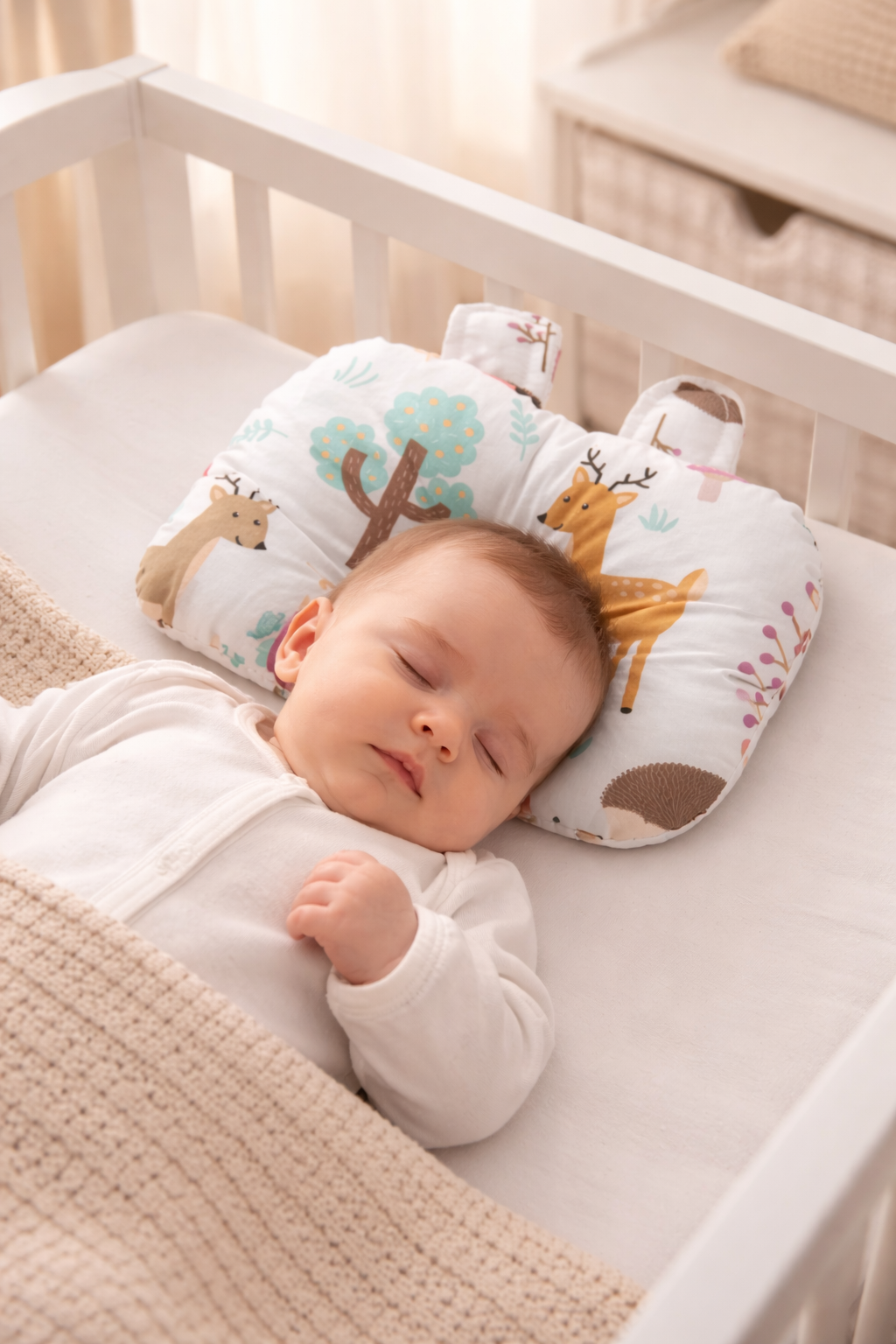 Jaju Baby Ay Düz Kafa Yastığı Kafa Şekillendirici Bebek Yastık