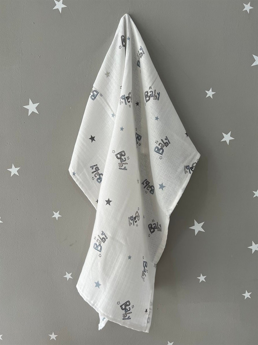 Jaju Baby Baby Desenli Tek Kat 80x80 cm Müslin Örtü