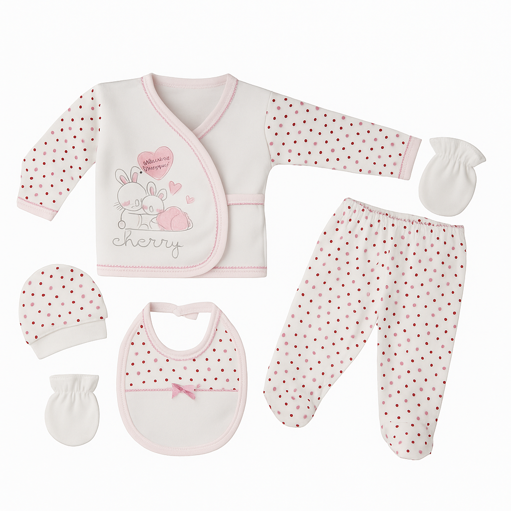 Jaju Baby Bambino 5 Parça Zıbın Seti Pembe