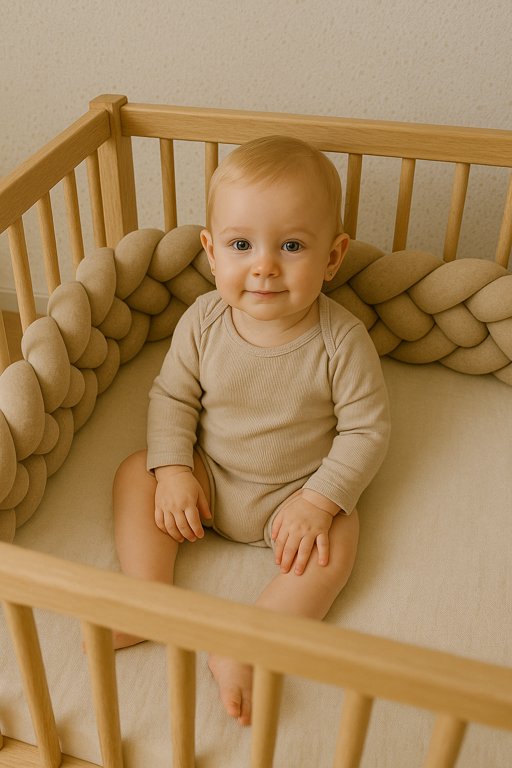 Jaju Baby Bej Renk 4 Örgü Koruma Özel Tasarım