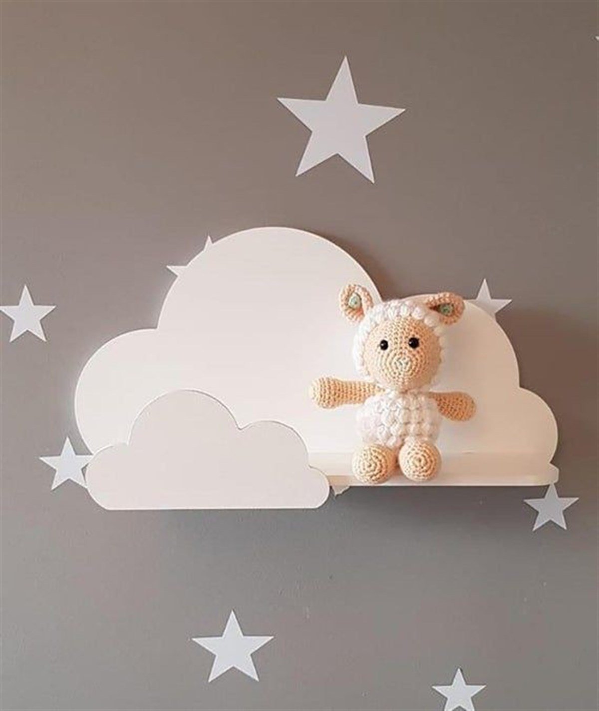 Jaju Baby Beyaz Kombinli Bulut Raf 