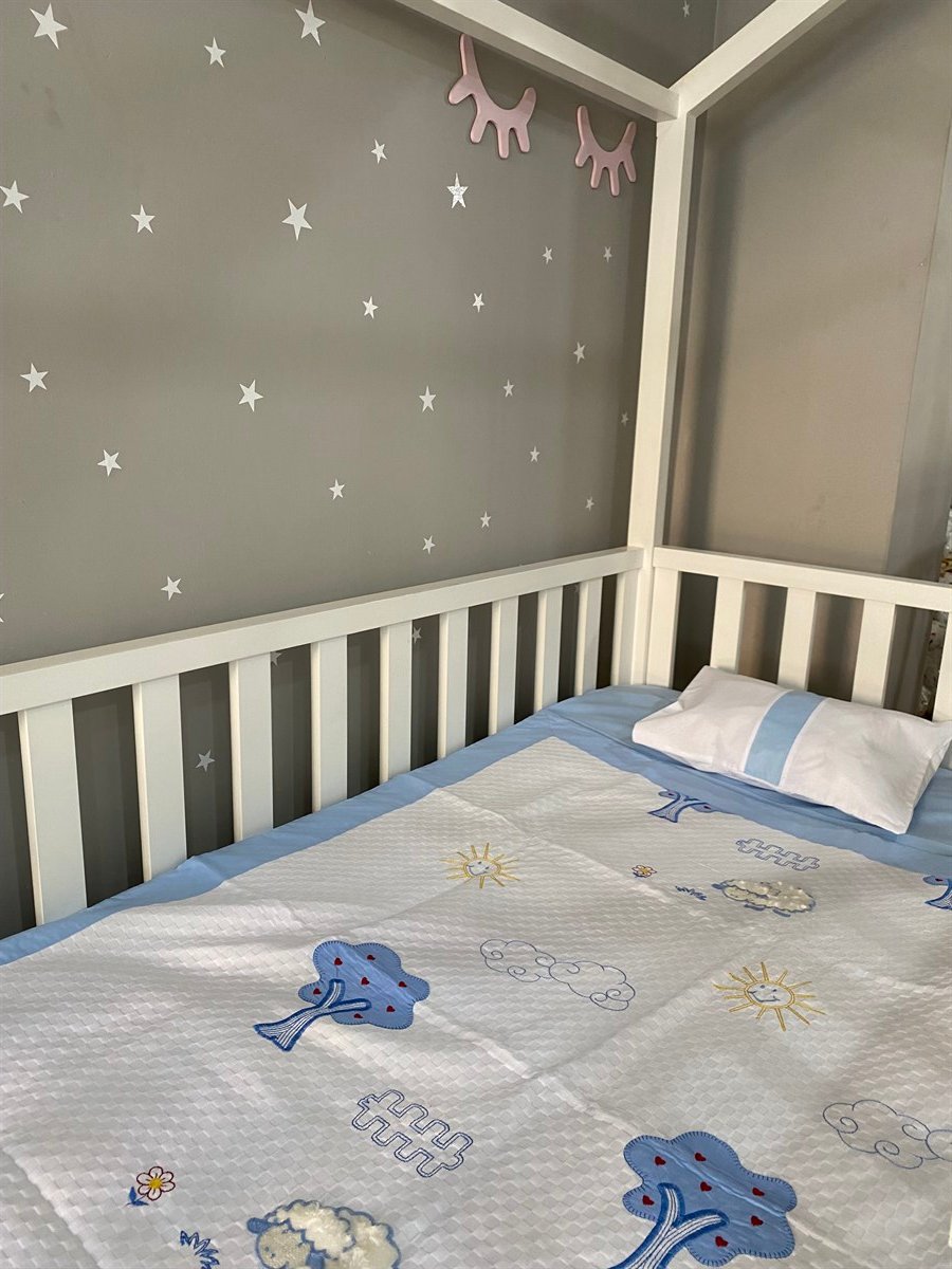 Jaju Baby Beyaz Sevimli Kuzu Baskılı Pike Takımı