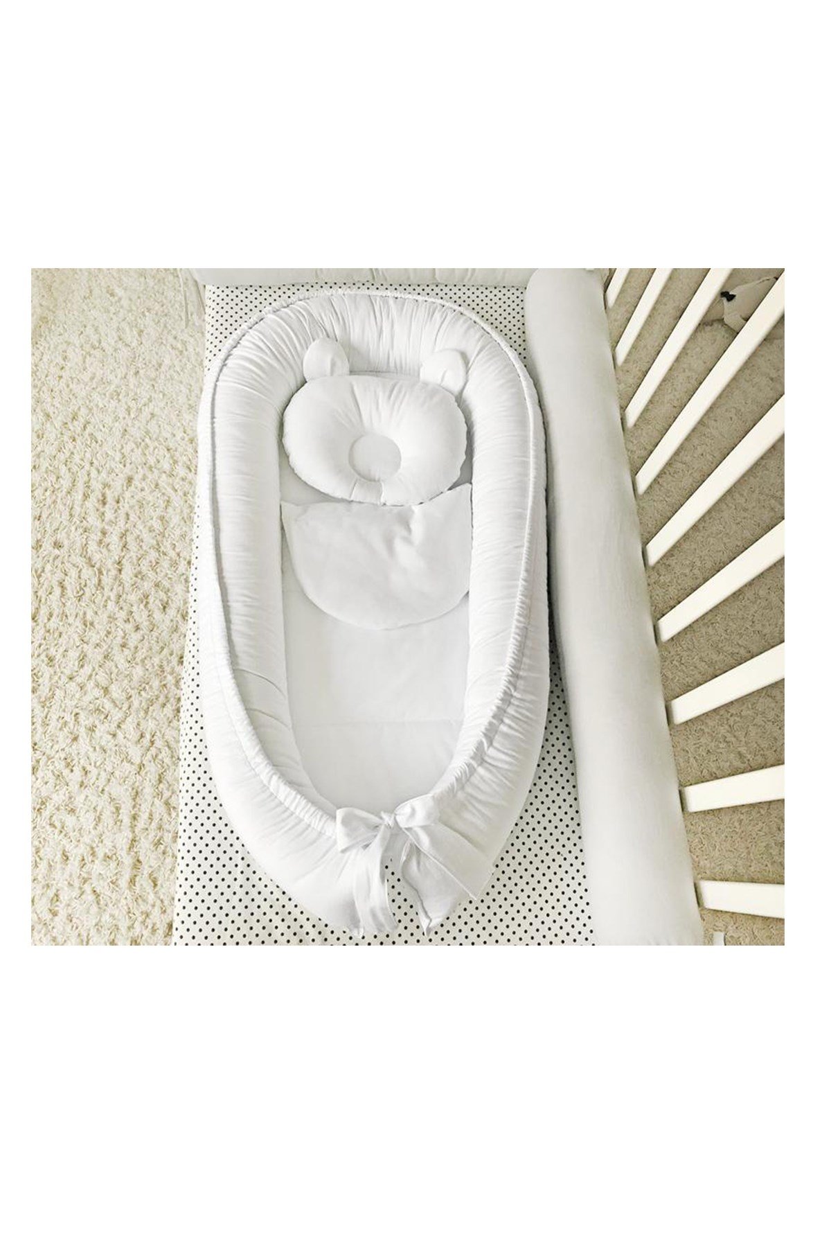 Jaju Baby Beyaz Tasarım Lüx Ortopedik Babynest