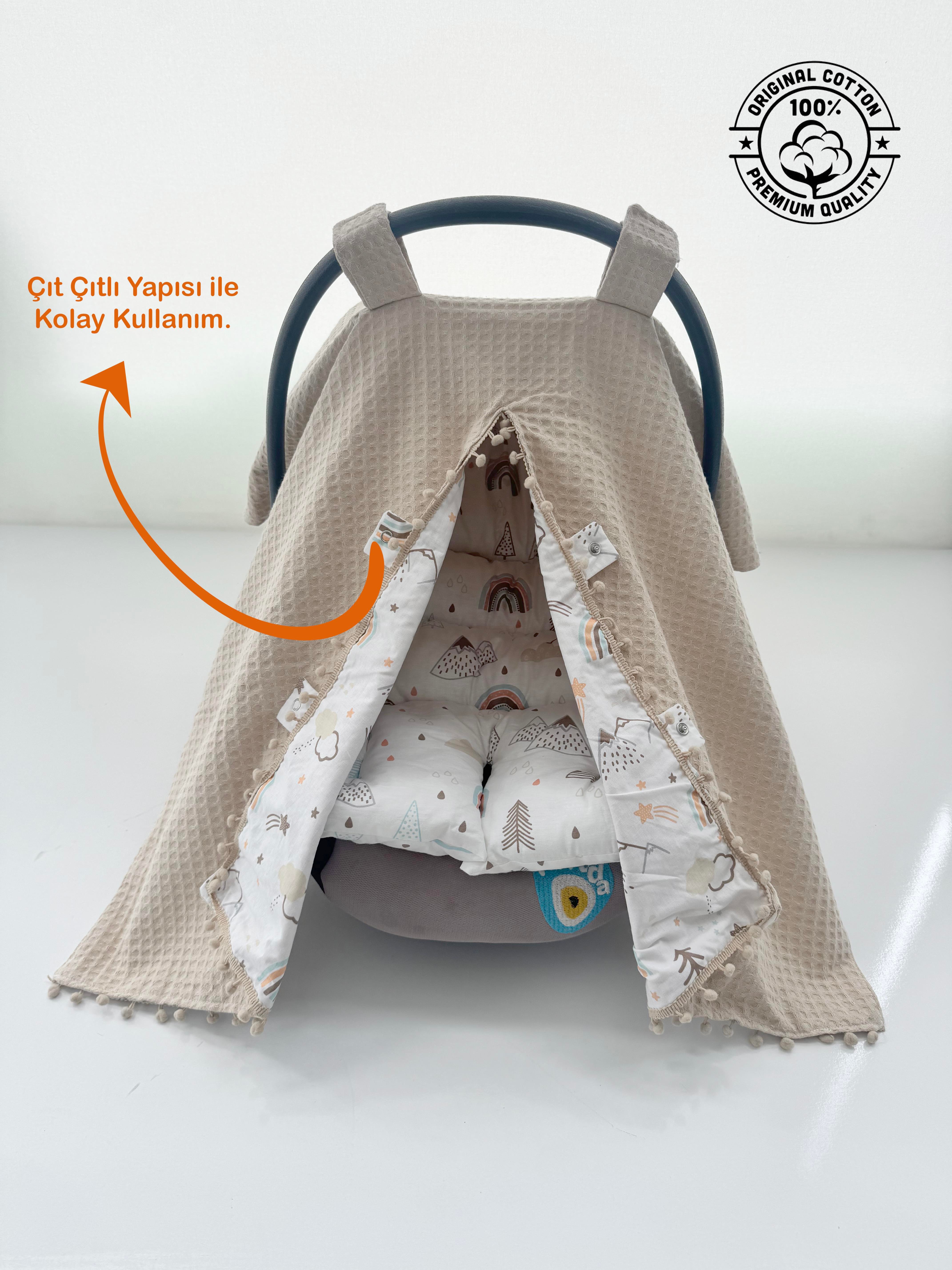 Jaju Baby Çift Taraflı Puset Örtüsü ve Puset Minderi– Konforlu, Şık ve Fonksiyonel!