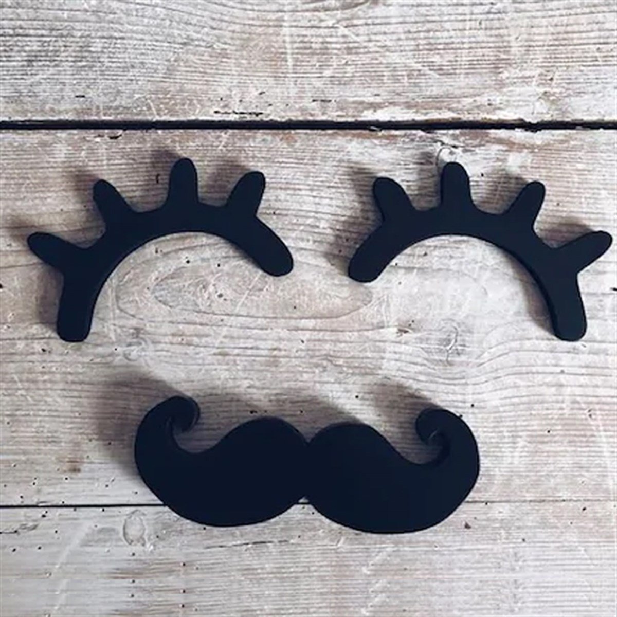 Jaju Baby Çocuk Odası Ahşap Bıyık Kirpik Dekoratif Set