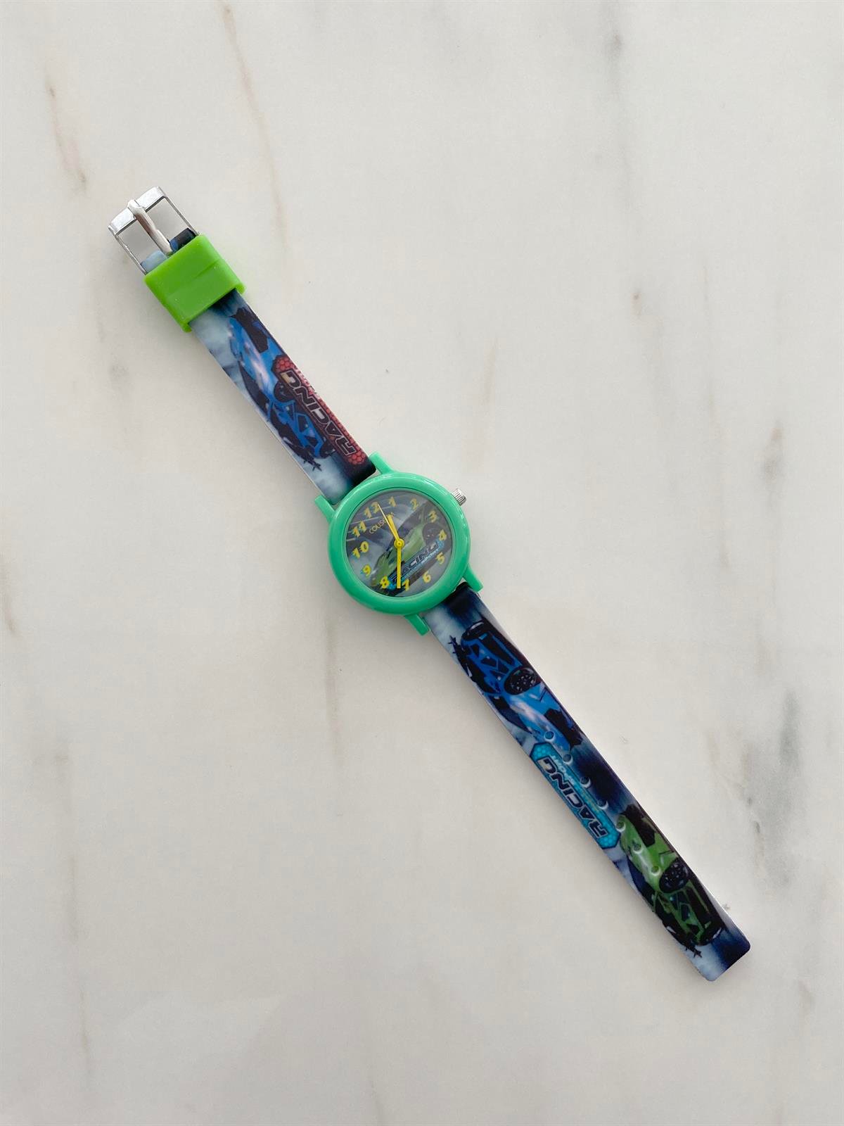 Jaju Baby Coliseum Yeşil Racing Araba Figürlü Çocuk Kol Saati