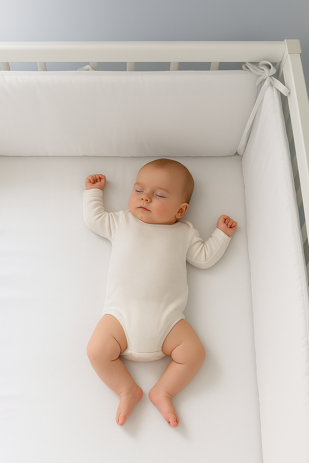 Jaju Baby Düz Renk Beyaz Beşik Kenar Koruma Özel Ölçü