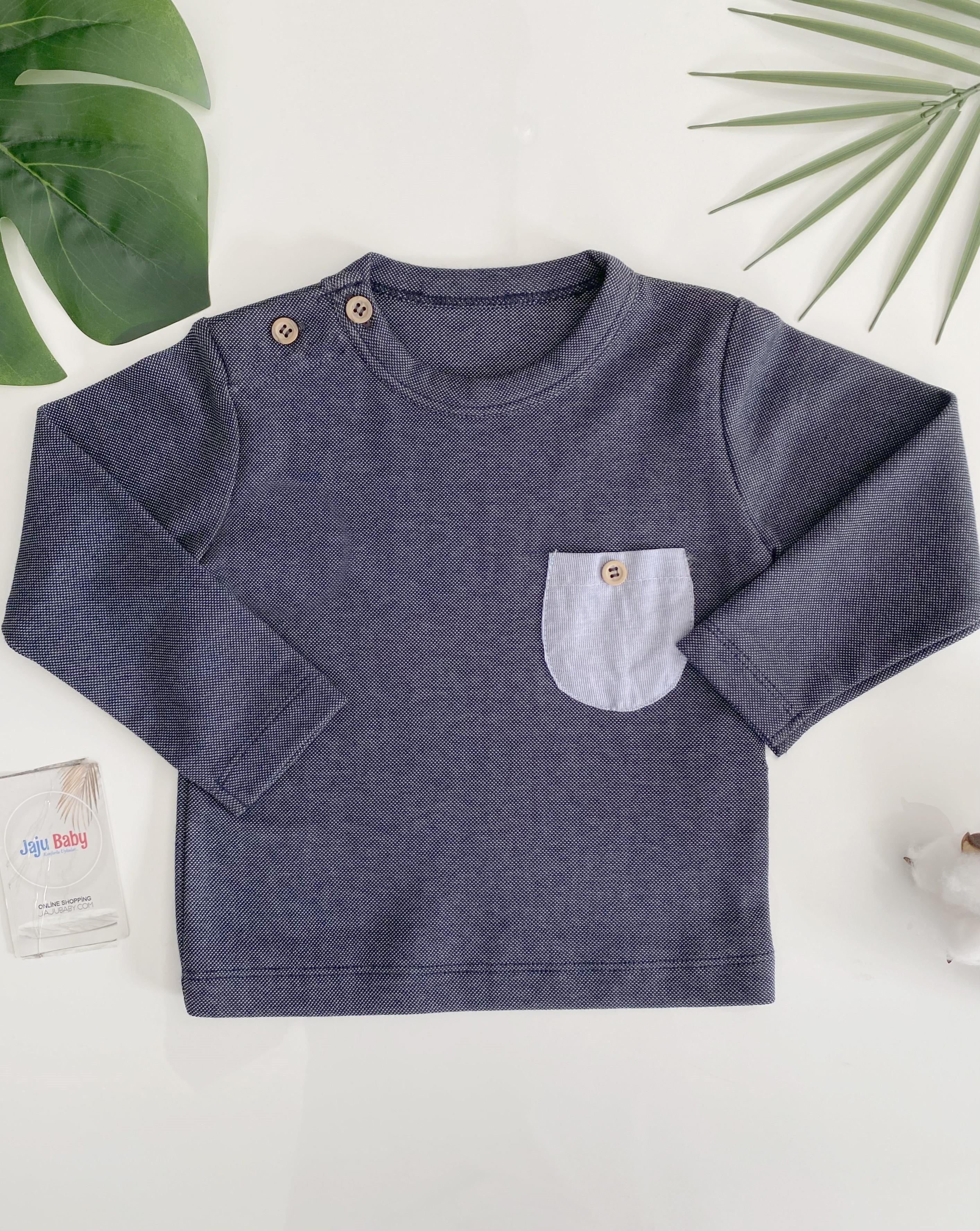 Jaju Baby Erkek Bebek Lacivert Lacivert Cep Detaylı Sweatshirt