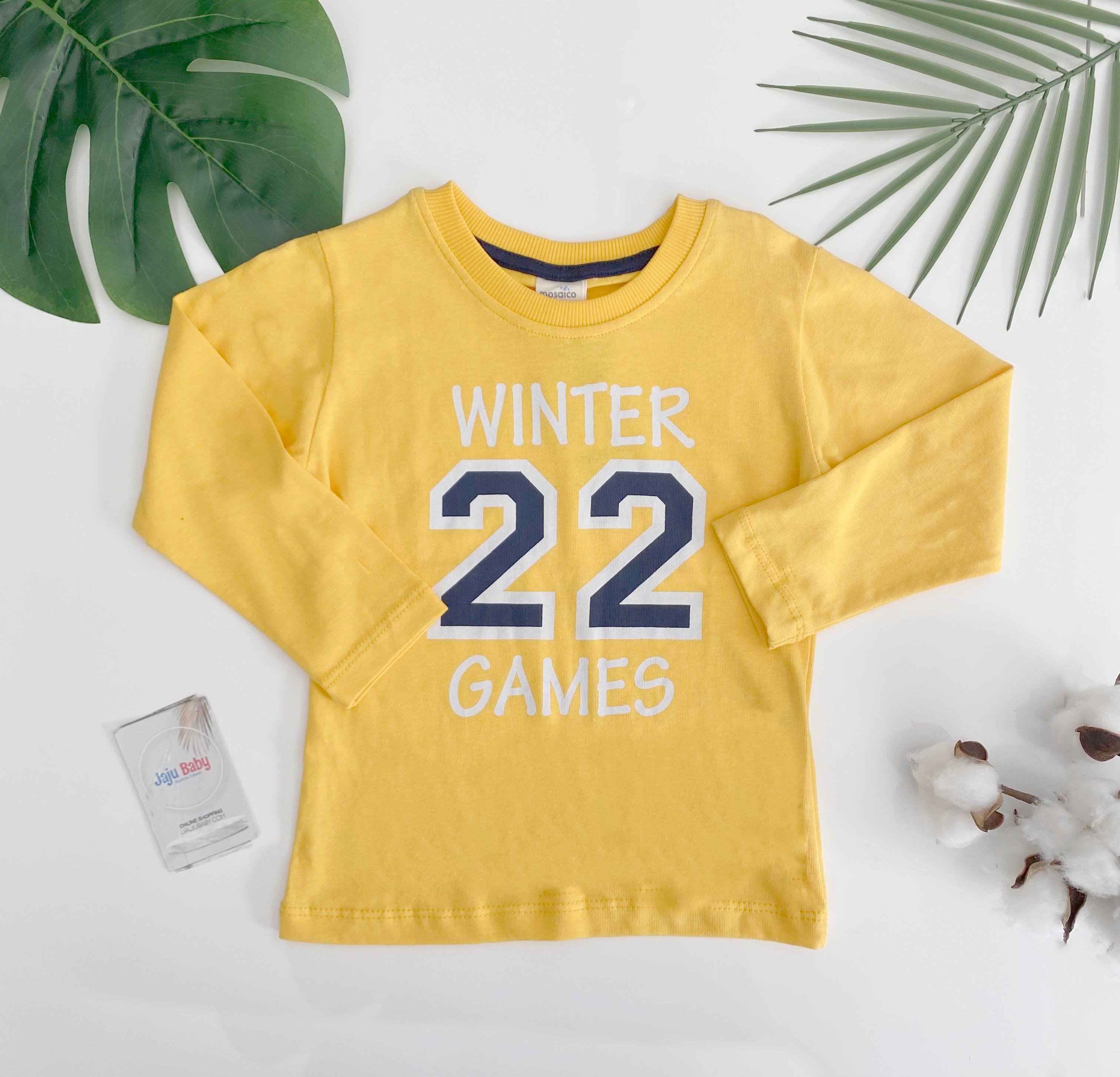 Jaju Baby Erkek Bebek Sarı Renk 22 Yazılı Sweatshirt