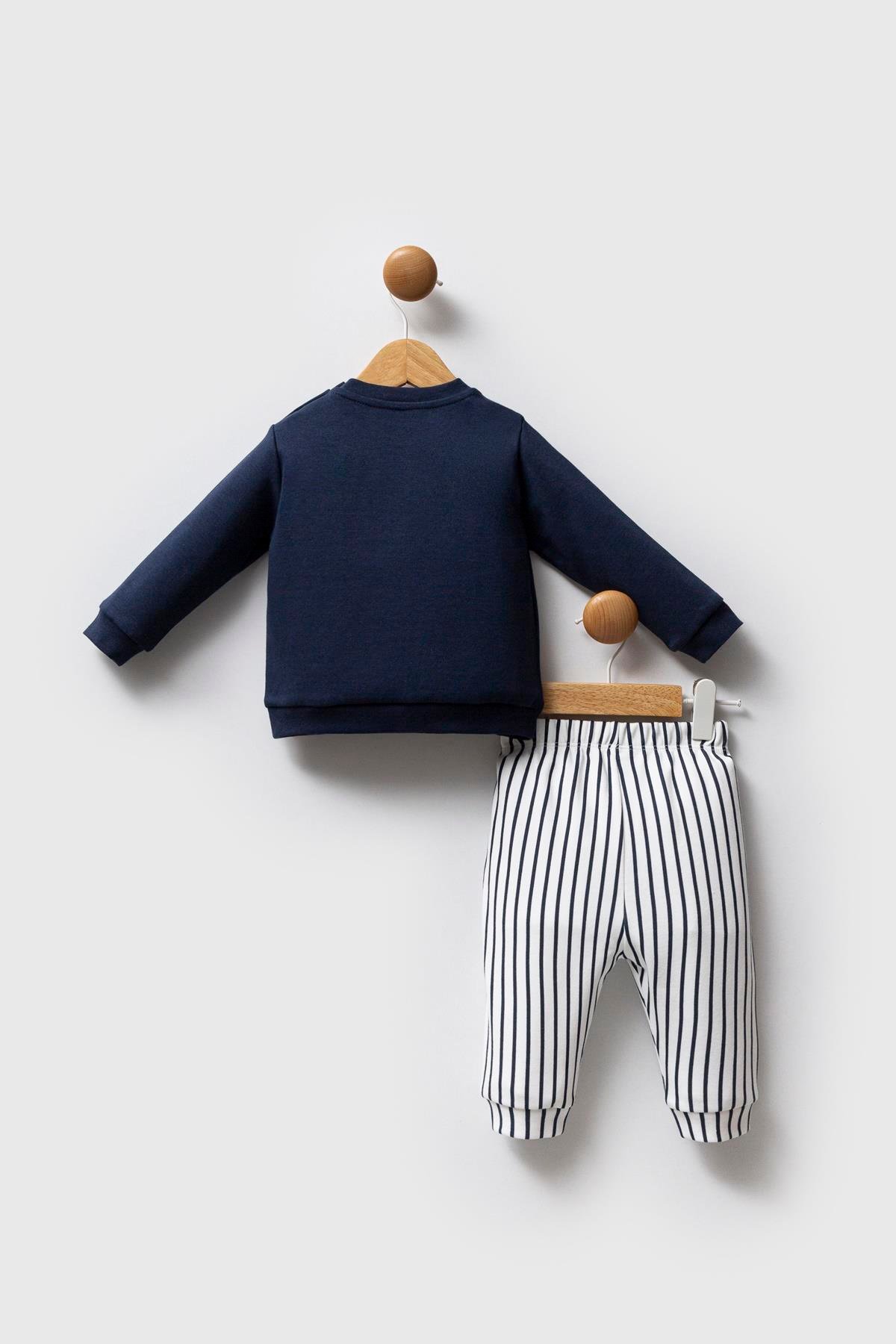 Jaju Baby Erkek Bebek U.S. POLO Assn.  LACİVERT - İnterlok - 2 li Takım USB2623 - V1