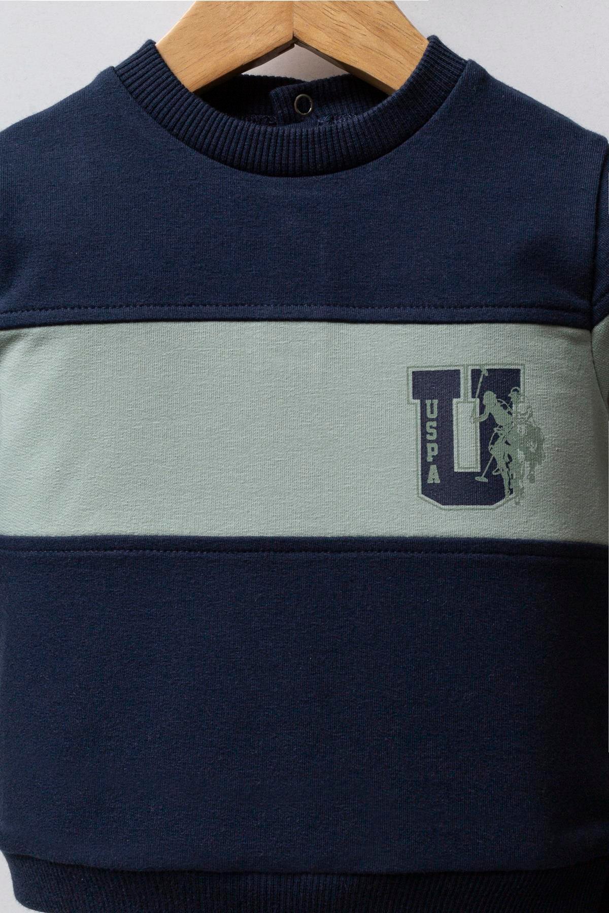 Jaju Baby Erkek Bebek U.S. POLO Assn.   LACİVERT-YEŞİL - İki İplik - 2 li Takım USB2540 - V1