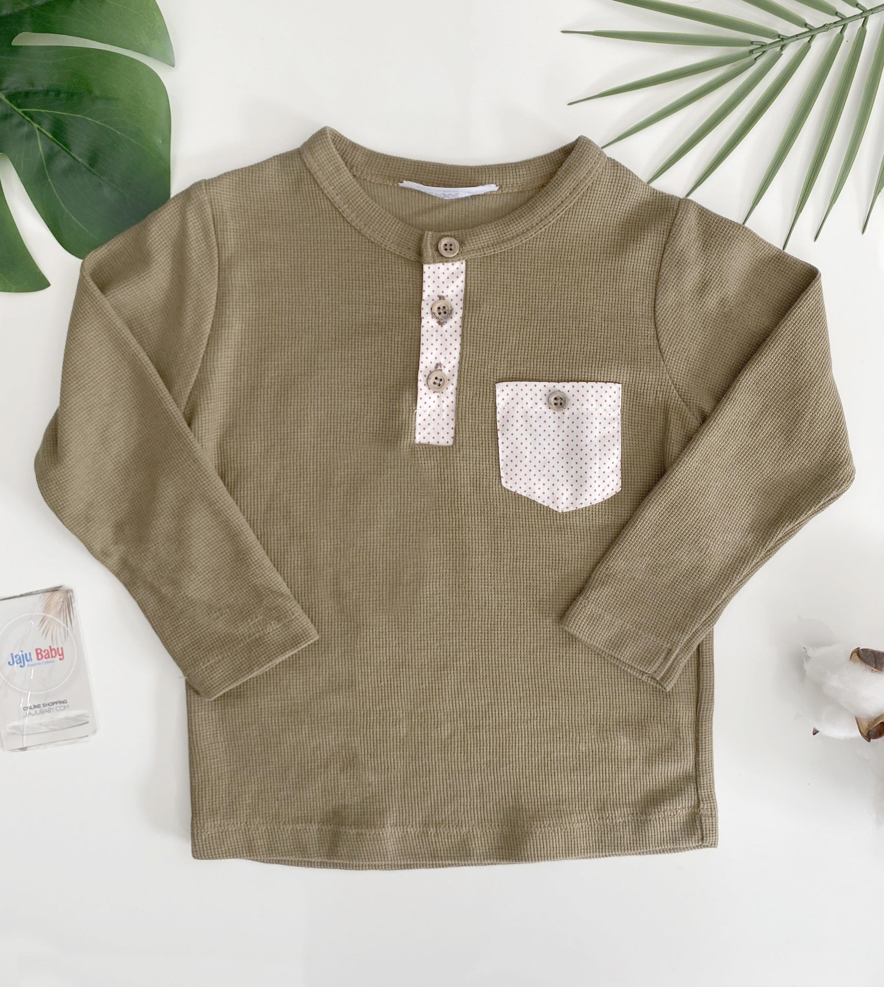 Jaju Baby Erkek Bebek Yeşil Renk Cep Detaylı Sweatshirt