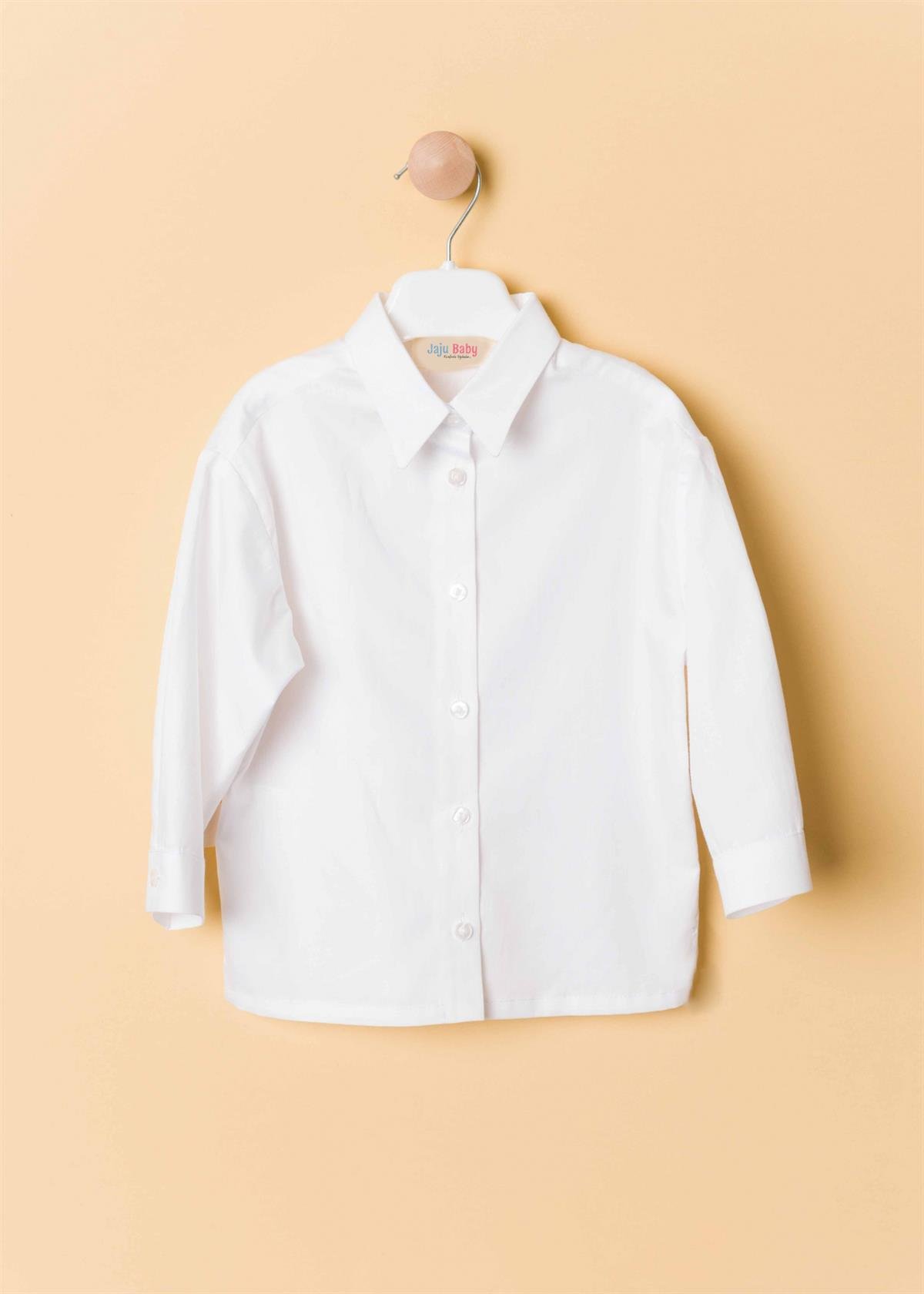 Jaju Baby Erkek Çocuk Beyaz Uzun Kollu Gömlek