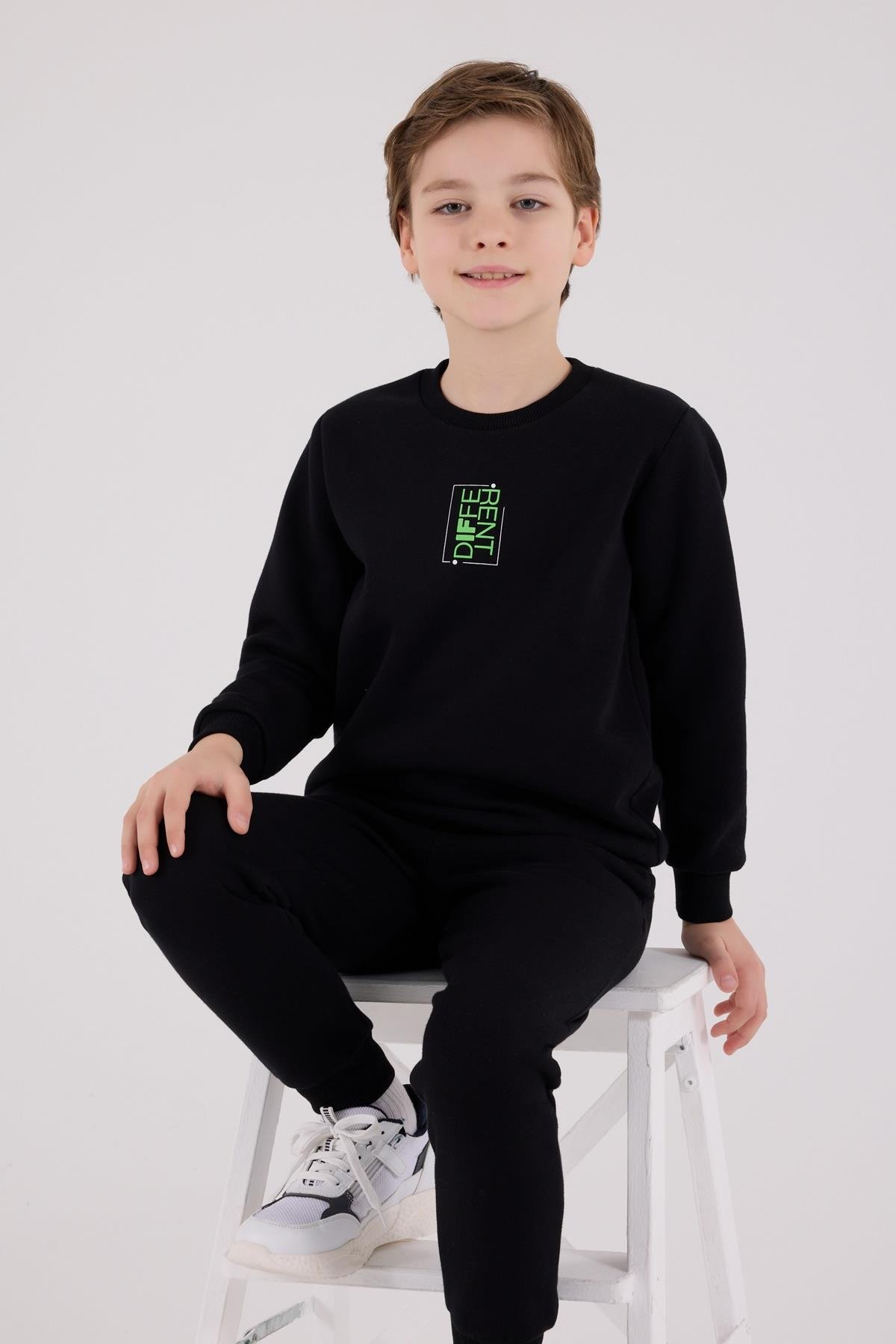 Jaju Baby Erkek Çocuk     SİYAH - Üç İplik Şardonlu - Eşofman Takımı RP3652 - V3