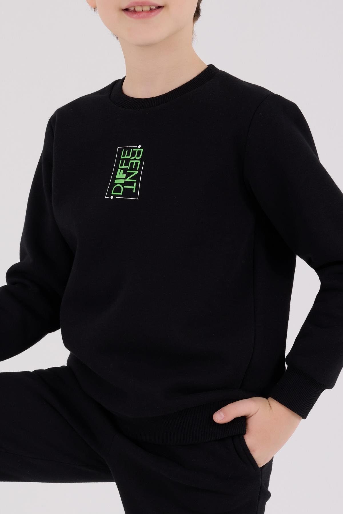 Jaju Baby Erkek Çocuk     SİYAH - Üç İplik Şardonlu - Eşofman Takımı RP3652 - V3