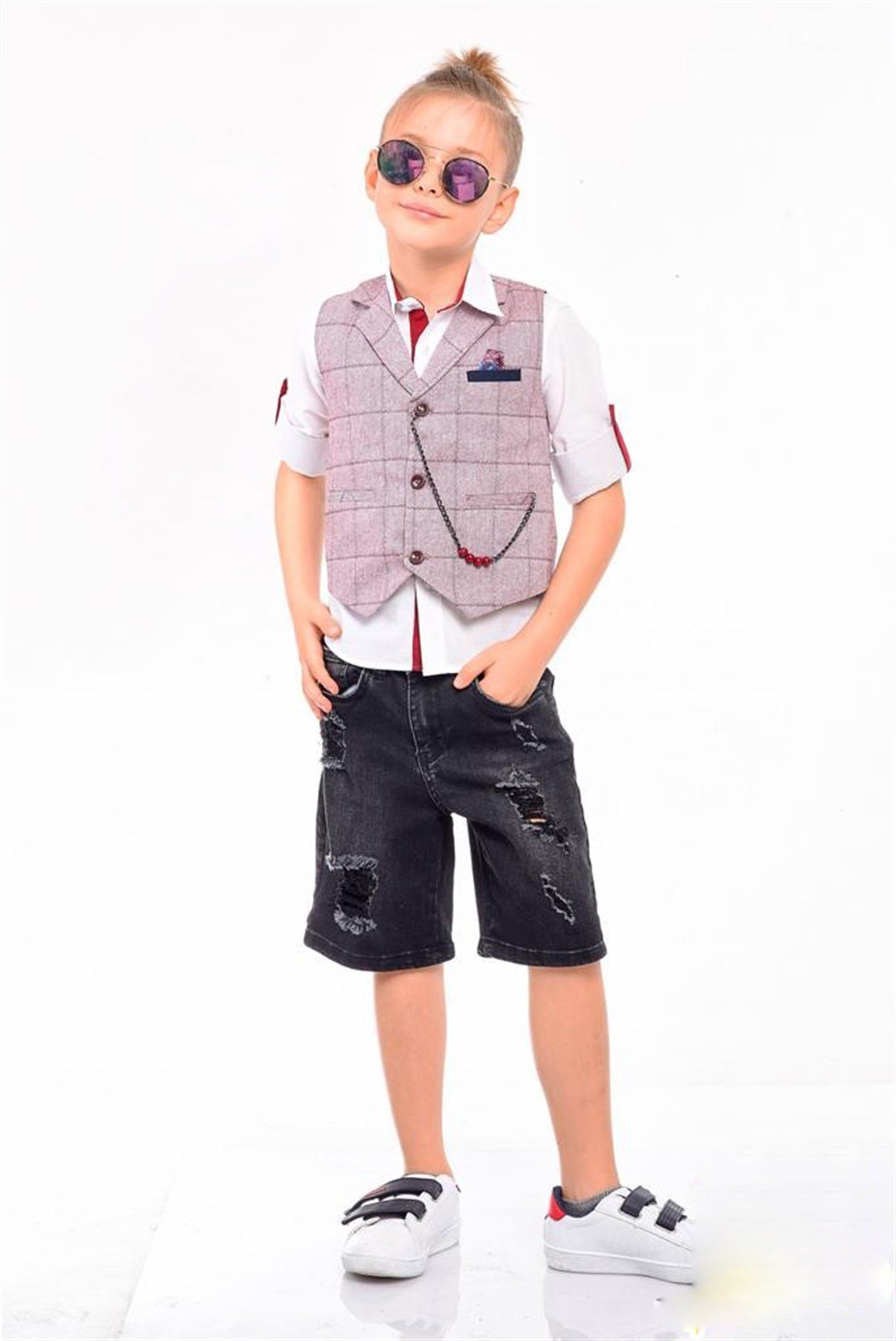 Jaju Baby Gömlekli Yelek & Pantolon Takım