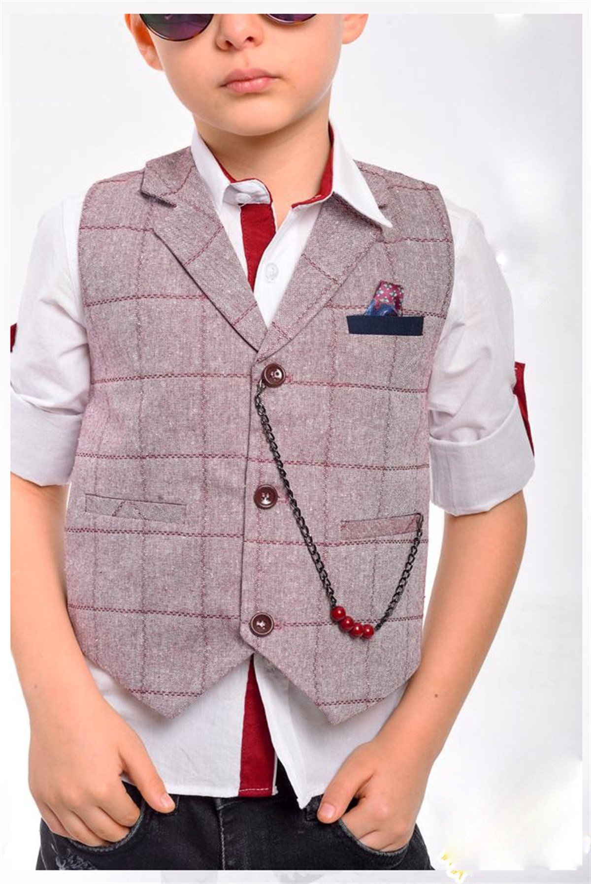 Jaju Baby Gömlekli Yelek & Pantolon Takım