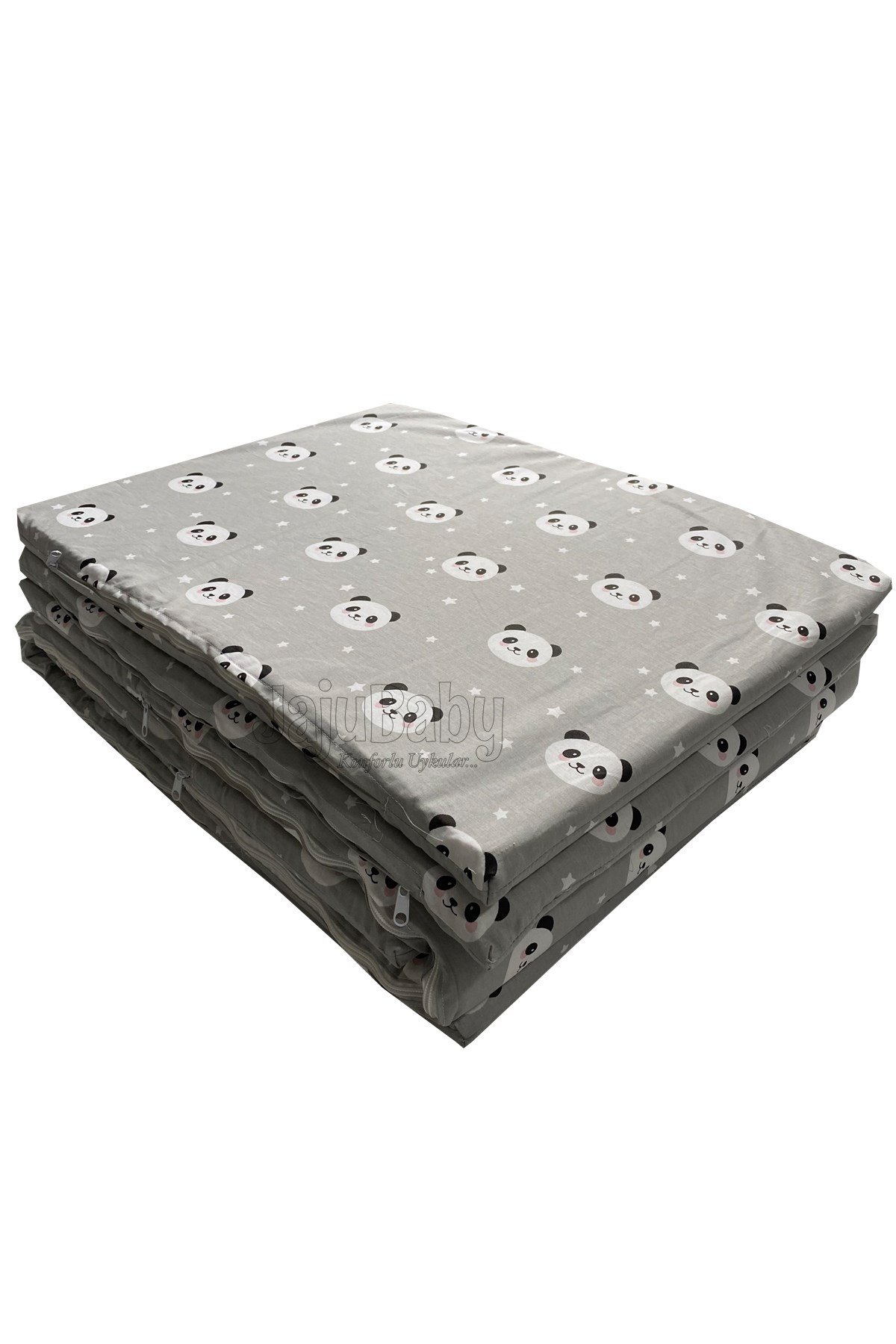 Jaju Baby Gri Panda Beşik Kenar Koruma Özel Ölçü