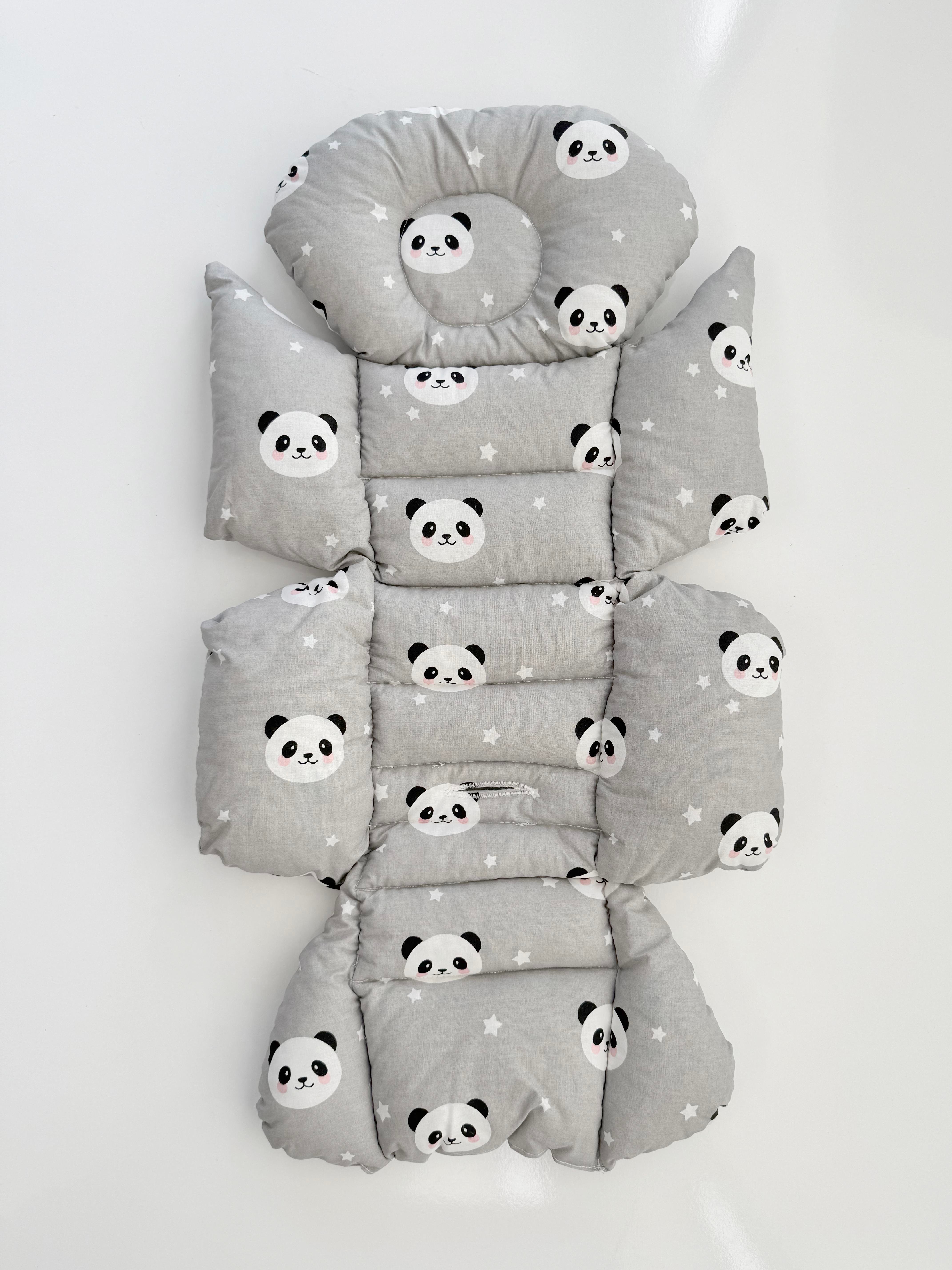 Jaju Baby Gri Panda Desenli Bebek Arabası Minderi